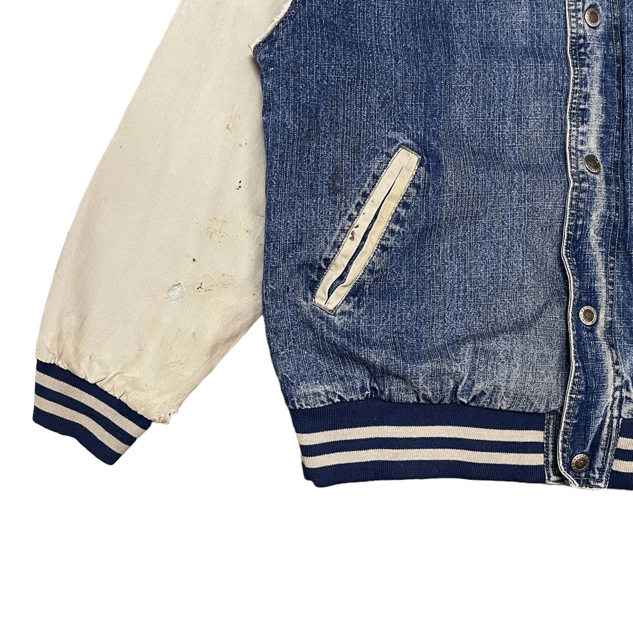 Route 66 Vintage 90's Route 66 Quilted Line Denim Bomber Jacket Size US M / EU 48-50 / 2 - 3 Thumbnail