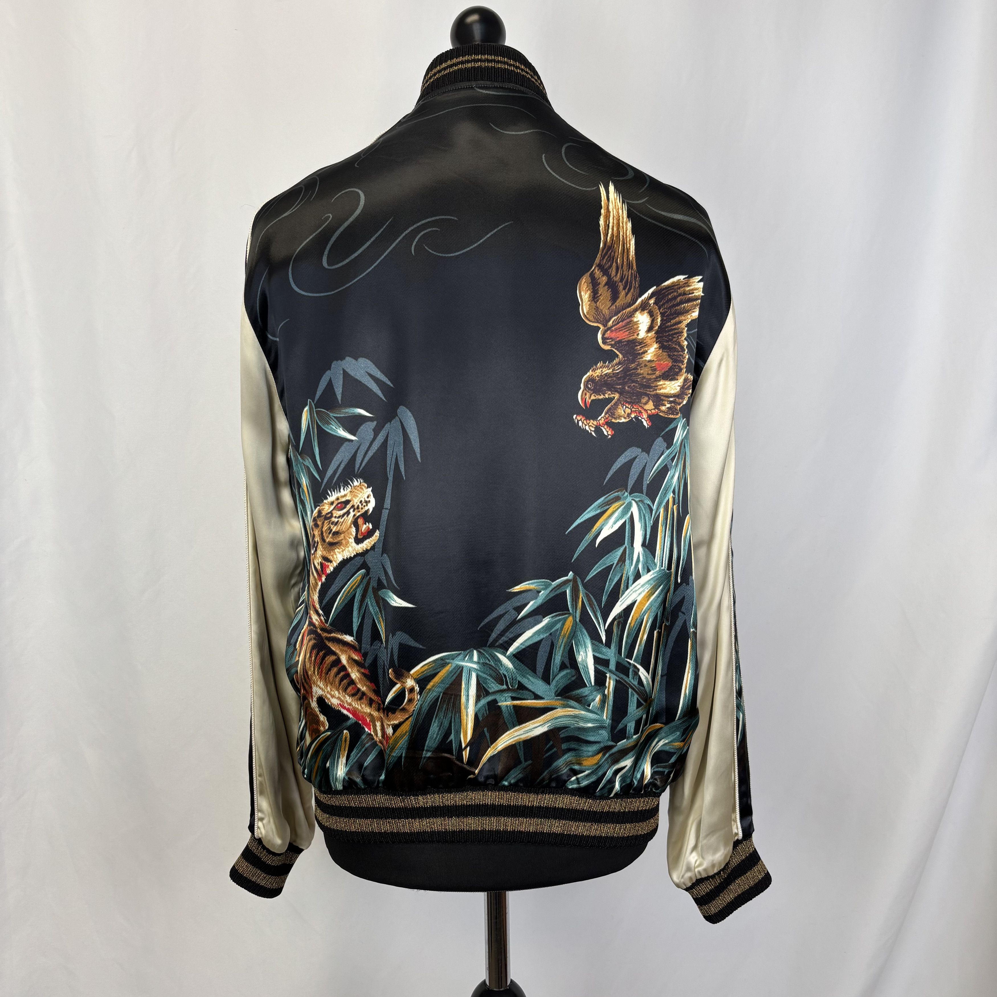Saint Laurent Paris Saint Laurent Silk Tiger Bomber Jacket Size US L / EU 52-54 / 3 - 3 Thumbnail