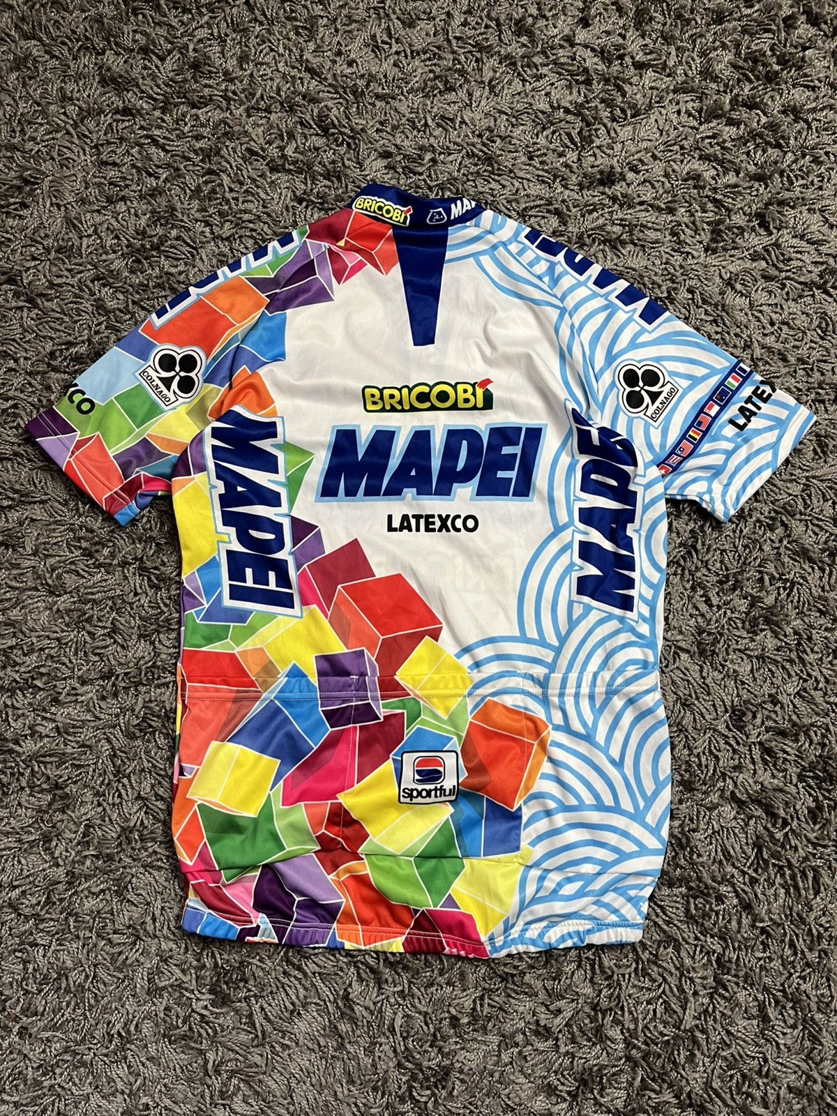 Vintage Vintage 1997 Mapei Bricobi Colnago Cycling Jersey Sportful Size US L / EU 52-54 / 3 - 5 Thumbnail