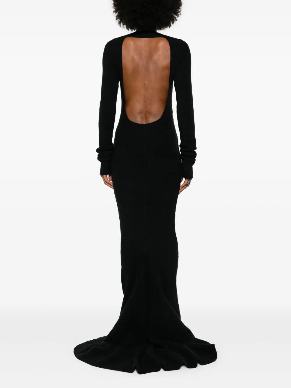 Rick Owens o1y0126 Sweater Maxi Dress in Black Size S / US 4 / IT 40 - 5 Thumbnail