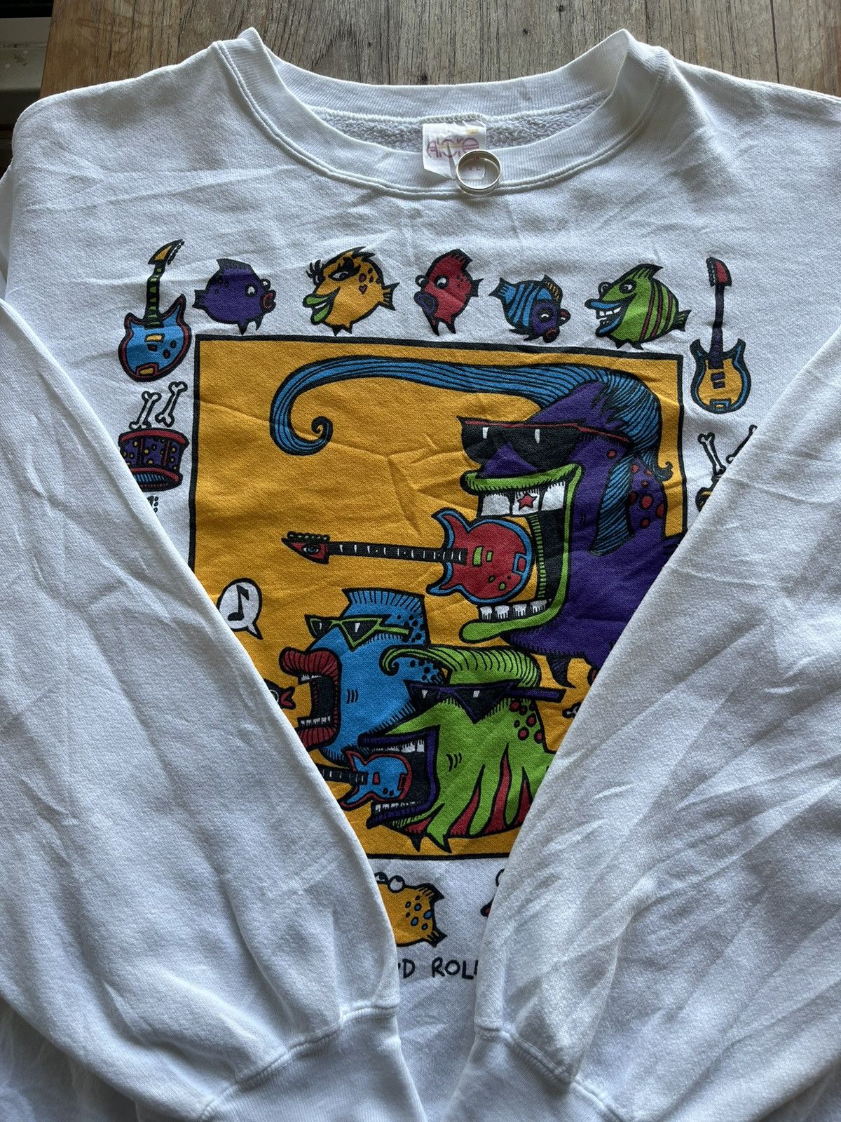Vintage Vtg Rock and Roll Sole Artwork 91’s Design by Beans Barton Size US XL / EU 56 / 4 - 7 Thumbnail