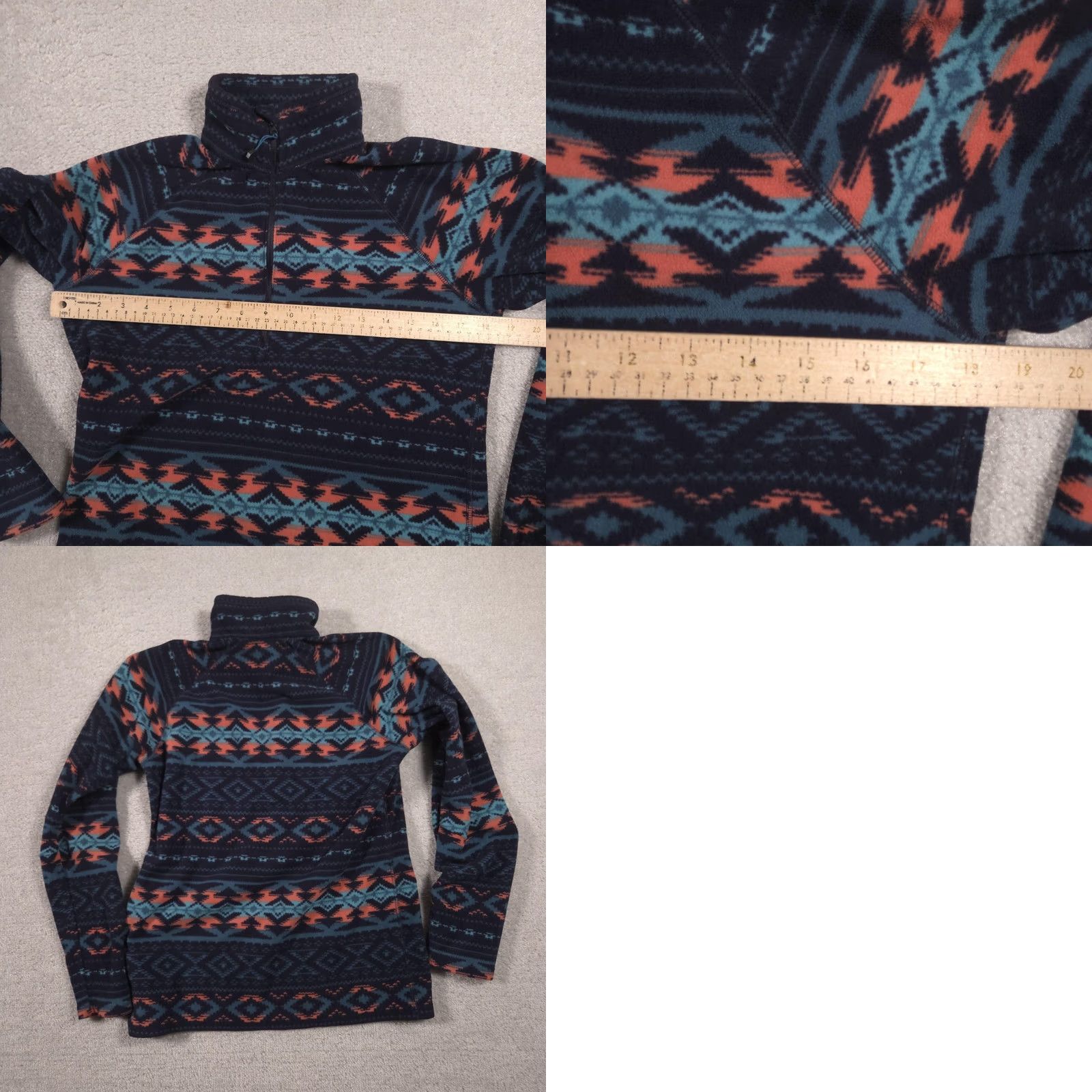 Eddie Bauer VINTAGE Eddie Bauer Sweater Womens XS Blue Fleece 1/4 Zip Mock Neck Aztec Print Size XS / US 0-2 / IT 36-38 - 8 Thumbnail