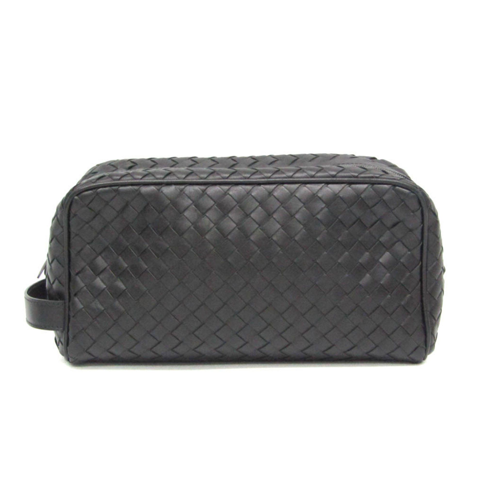 Bottega Veneta Bottega Veneta Intrecciato 174361 Men's Leather Clutch Bag Black Size ONE SIZE - 1 Thumbnail