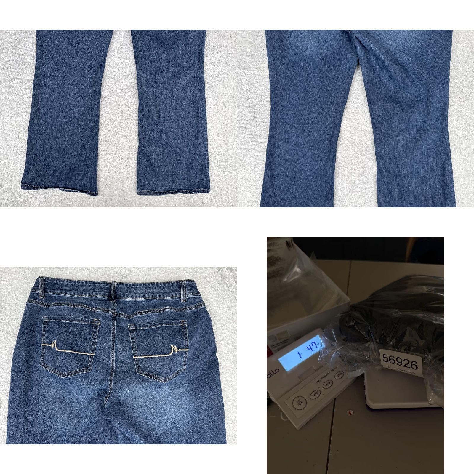Vintage Maurices M Jeans Bootcut Jeans Womens 16W Mid Rise Stretch 34x31 Medium Blue Wash Embroidered 5-Pocket Denim Recycled? Size 38" / US 16 / IT 52 - 10 Thumbnail