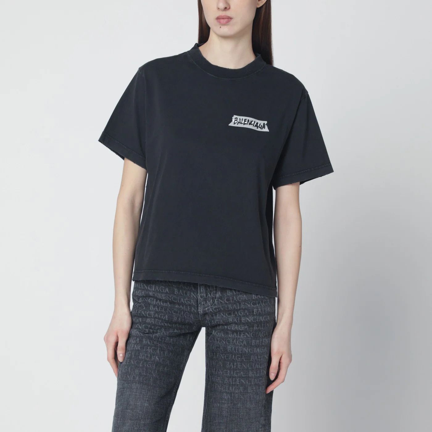 Balenciaga o1d2blof0426 Short Sleeve T-Shirt With Medium Fit in Black Size M / US 6-8 / IT 42-44 - 5 Thumbnail