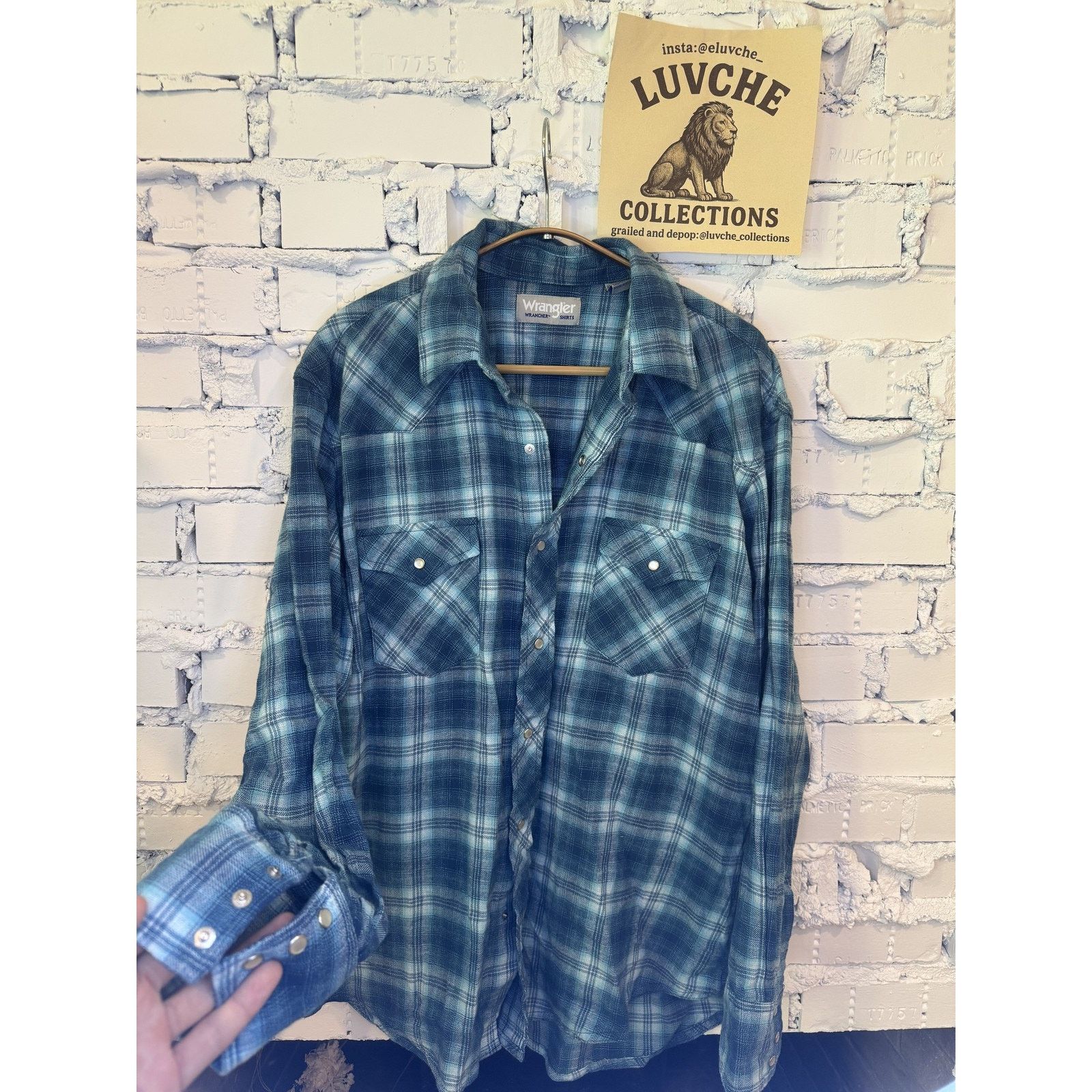 Wrangler Wrangler Wrancher Shirt Mens XL Blue Plaid Flannel Western Size US XL / EU 56 / 4 - 1 Thumbnail
