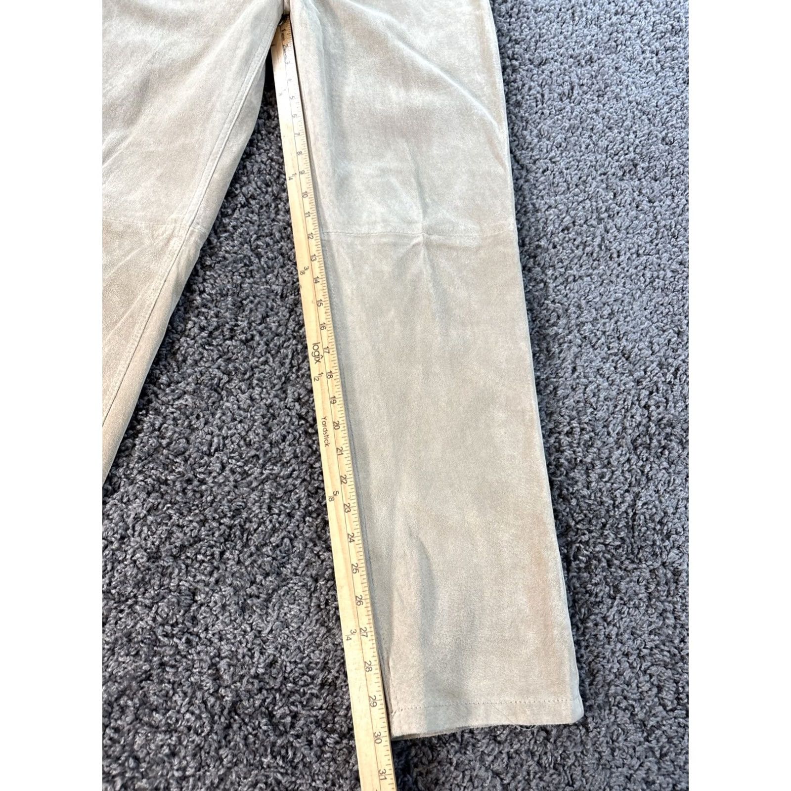 Vintage Vtg Mixit Suede Leather Pants Womens 30 30x30 Beige Cream High Rise 90s Dress Pants Womens Size 30" / US 8 / IT 44 - 2 Thumbnail