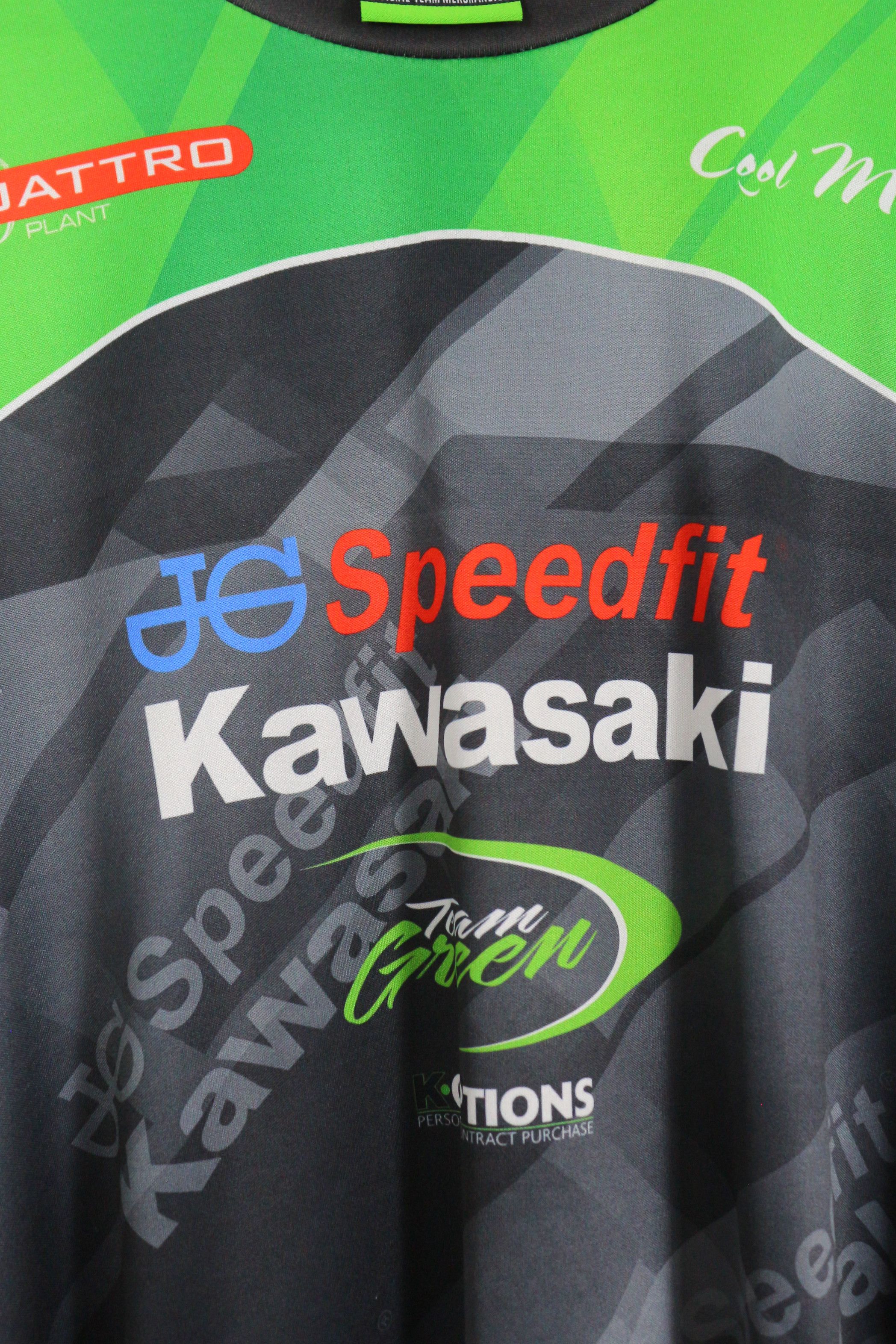Japanese Brand Vintage Kawasaki Speedfit Racing Y2K 2000s Graphic Tee Y2K Size US XXL / EU 58 / 5 - 2 Thumbnail