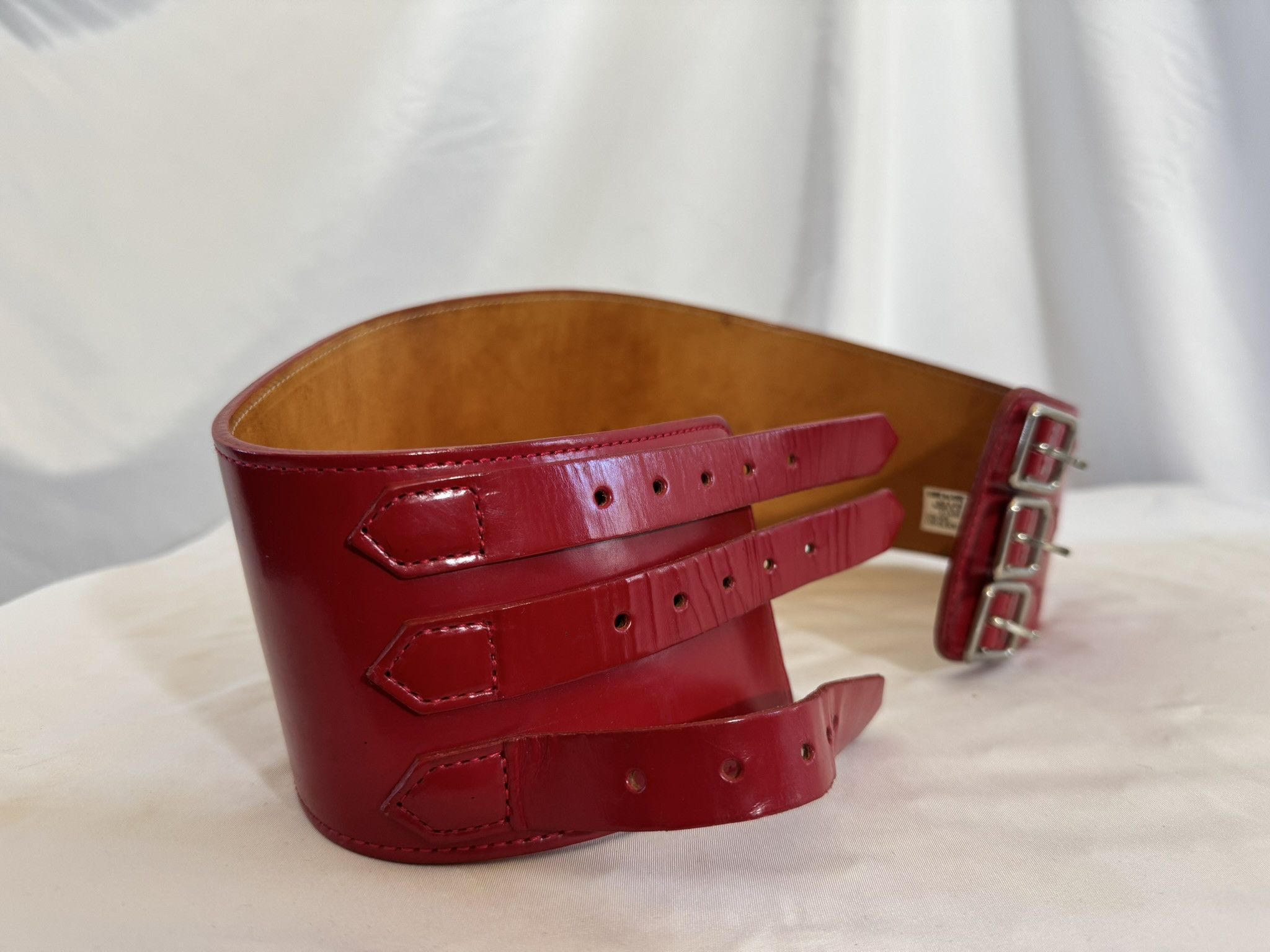 Maison Margiela COMME des GARÇONS Red Leather Wrestling Belt Corset Size ONE SIZE - 4 Thumbnail