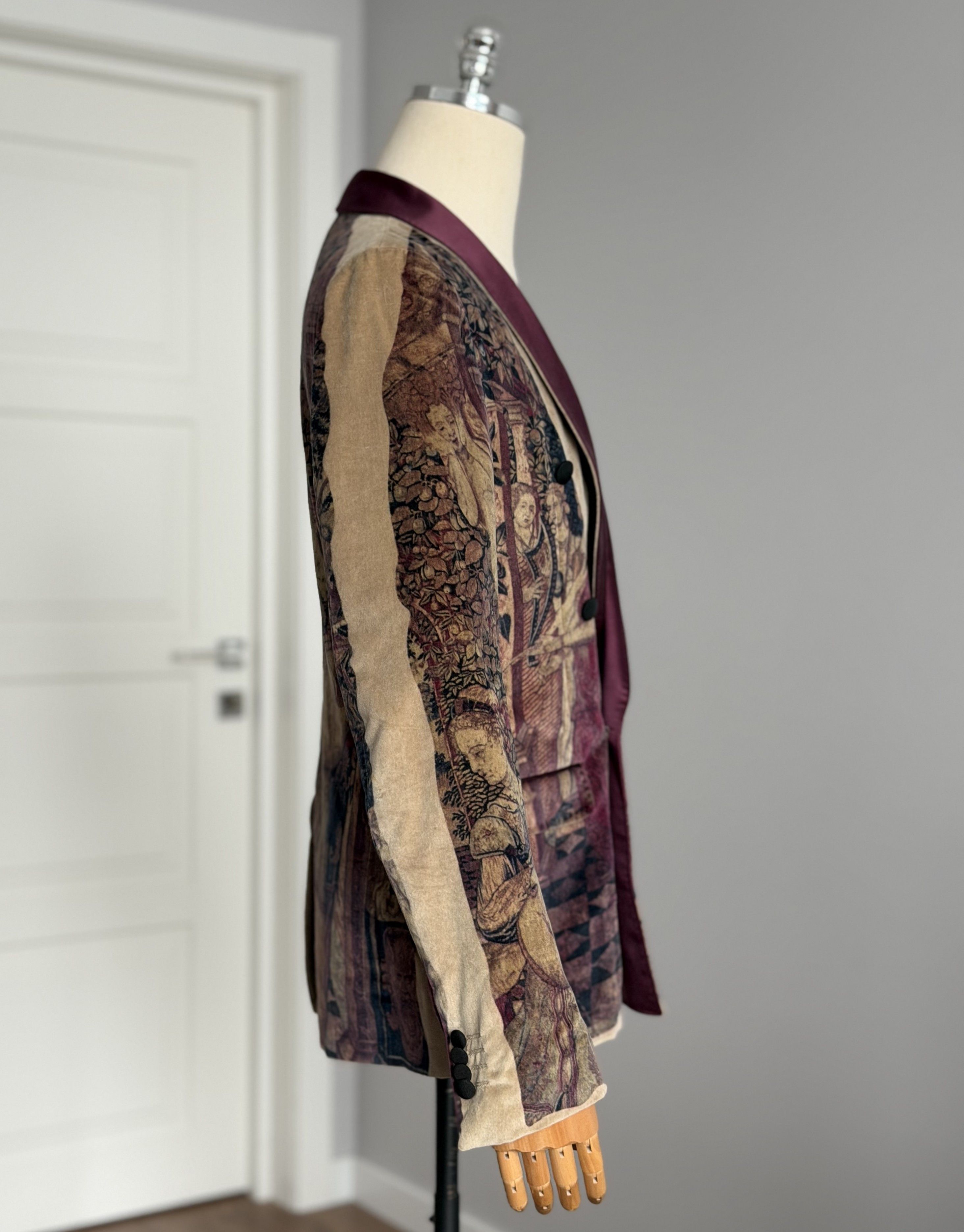 Dolce & Gabbana DOLCE & GABBANA Velvet Blazer Jacket Fresco Renaissance Size 48R - 11 Thumbnail