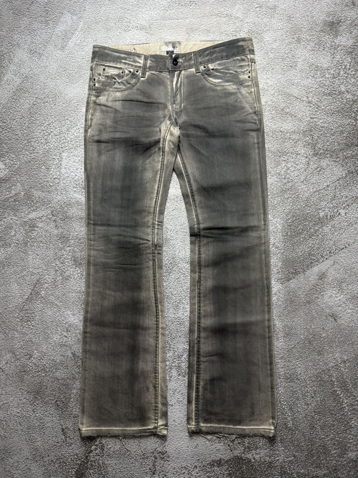 If Six Was Nine Distressed flare denim jeans pants Size US 33 - 3 Thumbnail