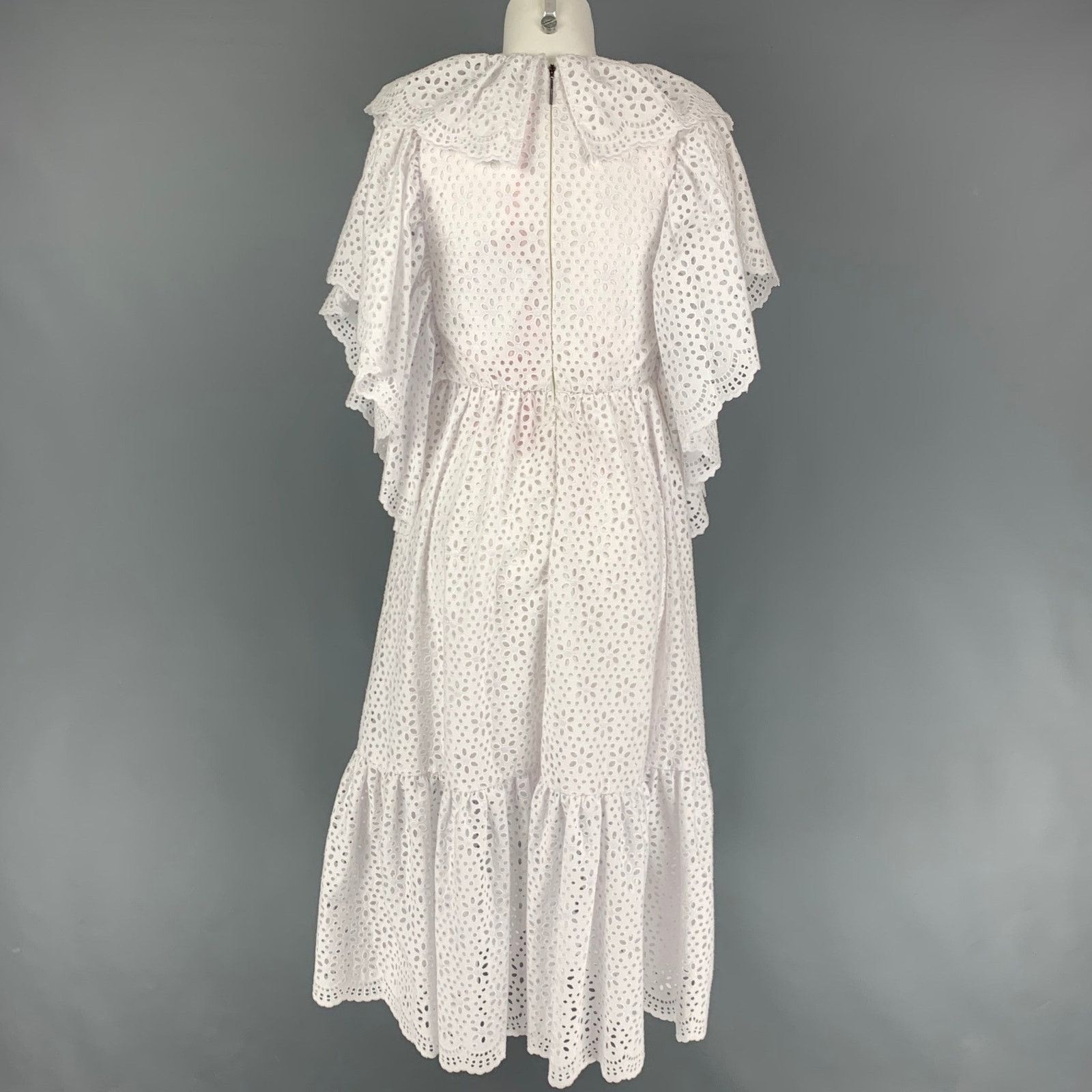 MSGM MSGM Size 4 White Cotton Eyelet Ruffle Dress Size S / US 4 / IT 40 - 3 Thumbnail