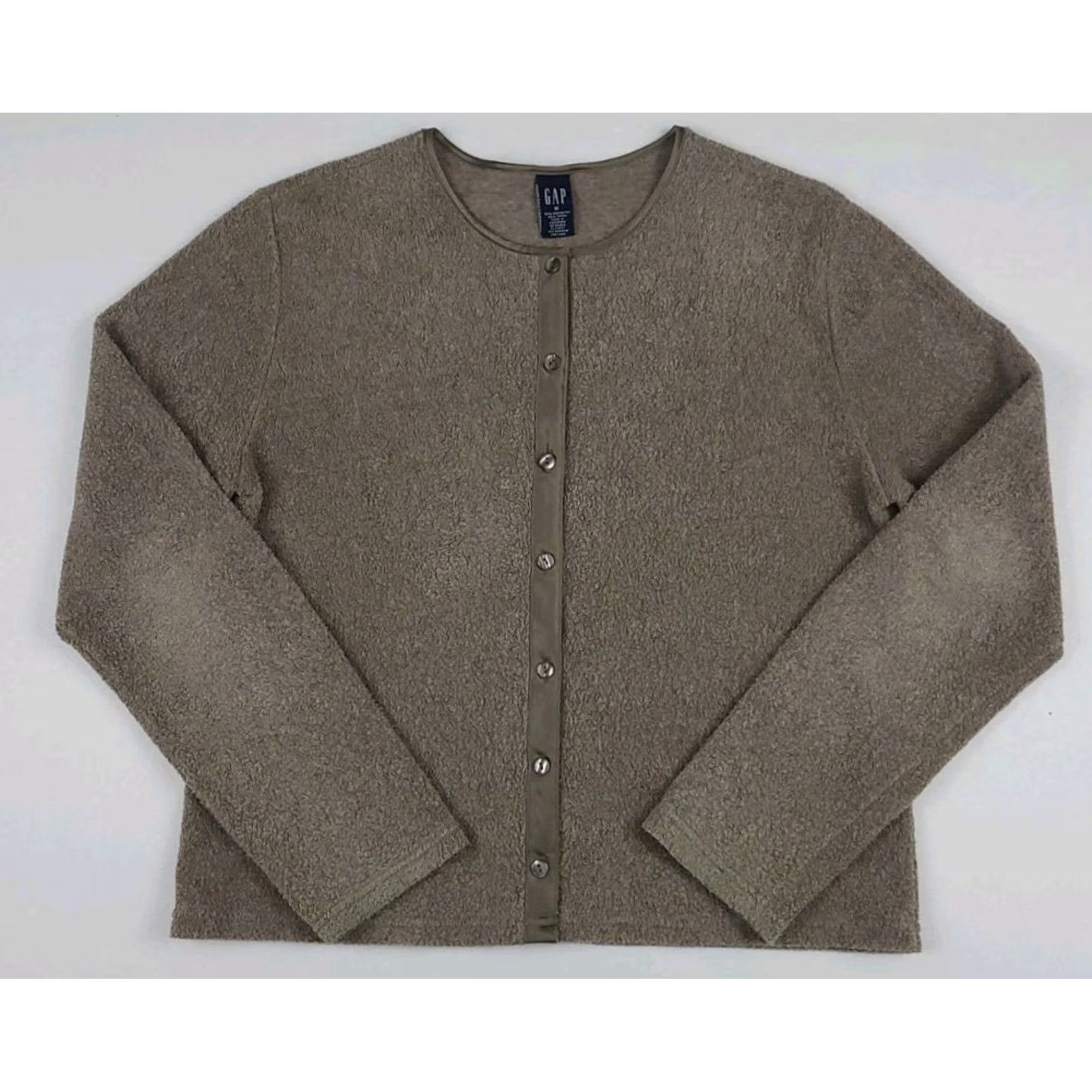 Gap Vintage Gap Cardigan Sweatshirt Beige Sz M Y2k Vtg USA Button Up Fleece Used Size M / US 6-8 / IT 42-44 - 2 Thumbnail
