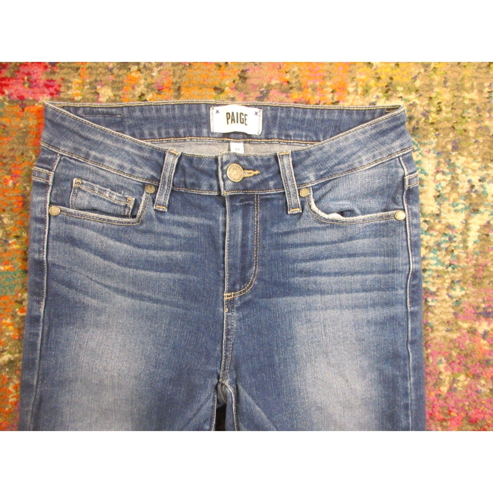 Paige VINTAGE Paige Skinny Jeans 27x29 Stretch Denim Low Rise Skyline Ankle Peg EUC Size 27" / US 4 / IT 40 - 3 Thumbnail