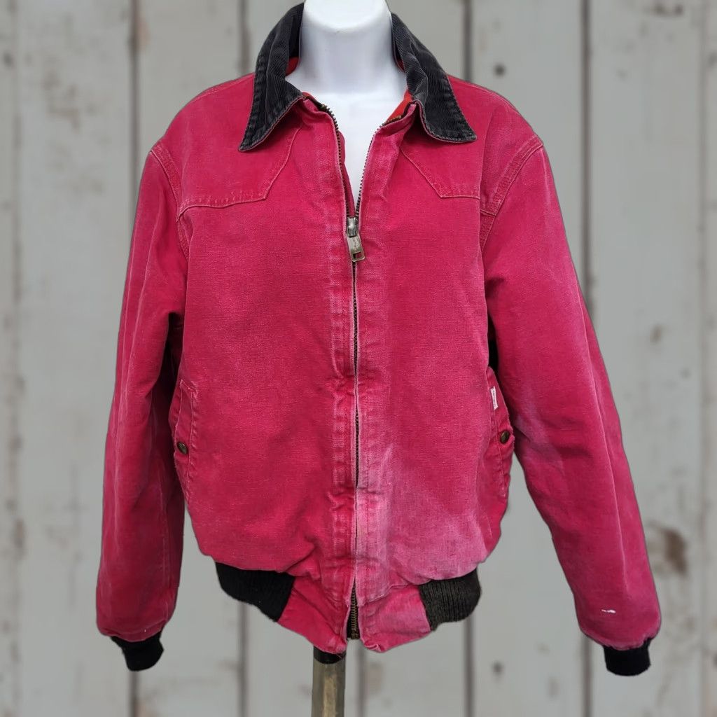 Carhartt VINTAGE Carhartt Jacket Womens Large Pink Canvas Santa Fe Quilt Lined Barn 90s Size L / US 10 / IT 46 - 1 Thumbnail