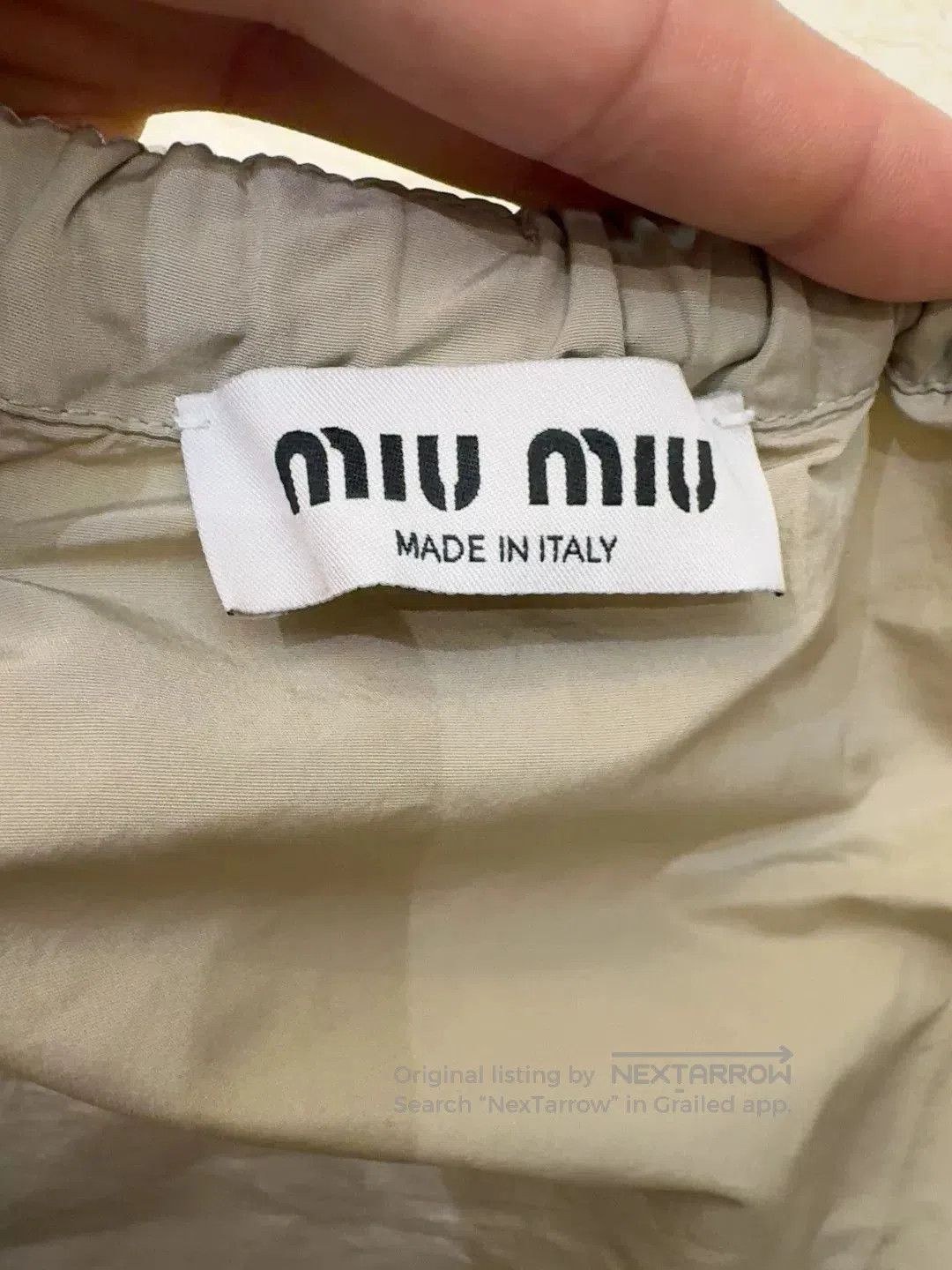 Miu Miu Miu Miu Drawstring Midi Skirt in Khaki. Size US 38 / EU 54 - 6 Thumbnail