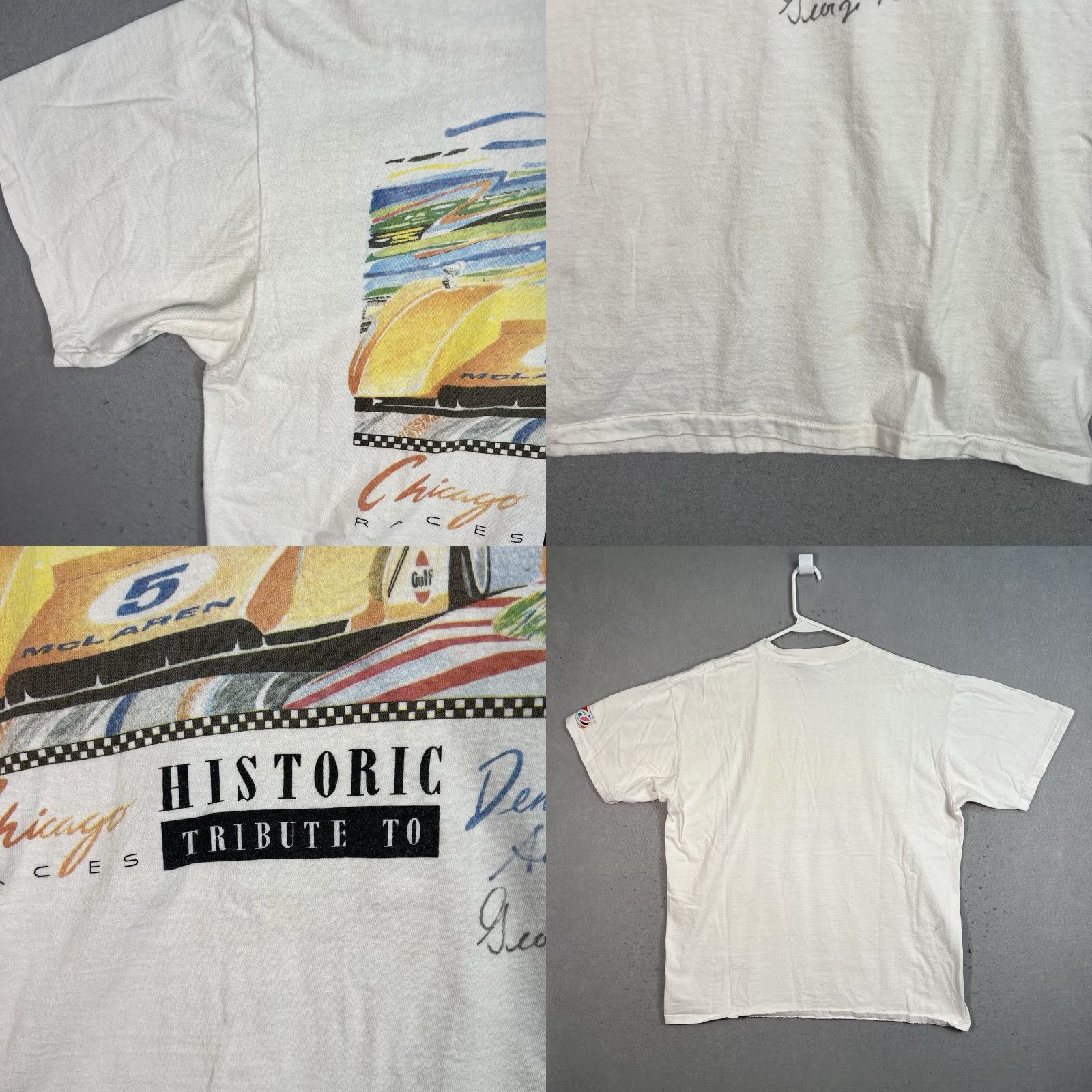 Vintage VINTAGE McLAREN M20 Denny Hulme Historic Racing T Shirt Adult XL White Mens Size US XL / EU 56 / 4 - 8 Thumbnail