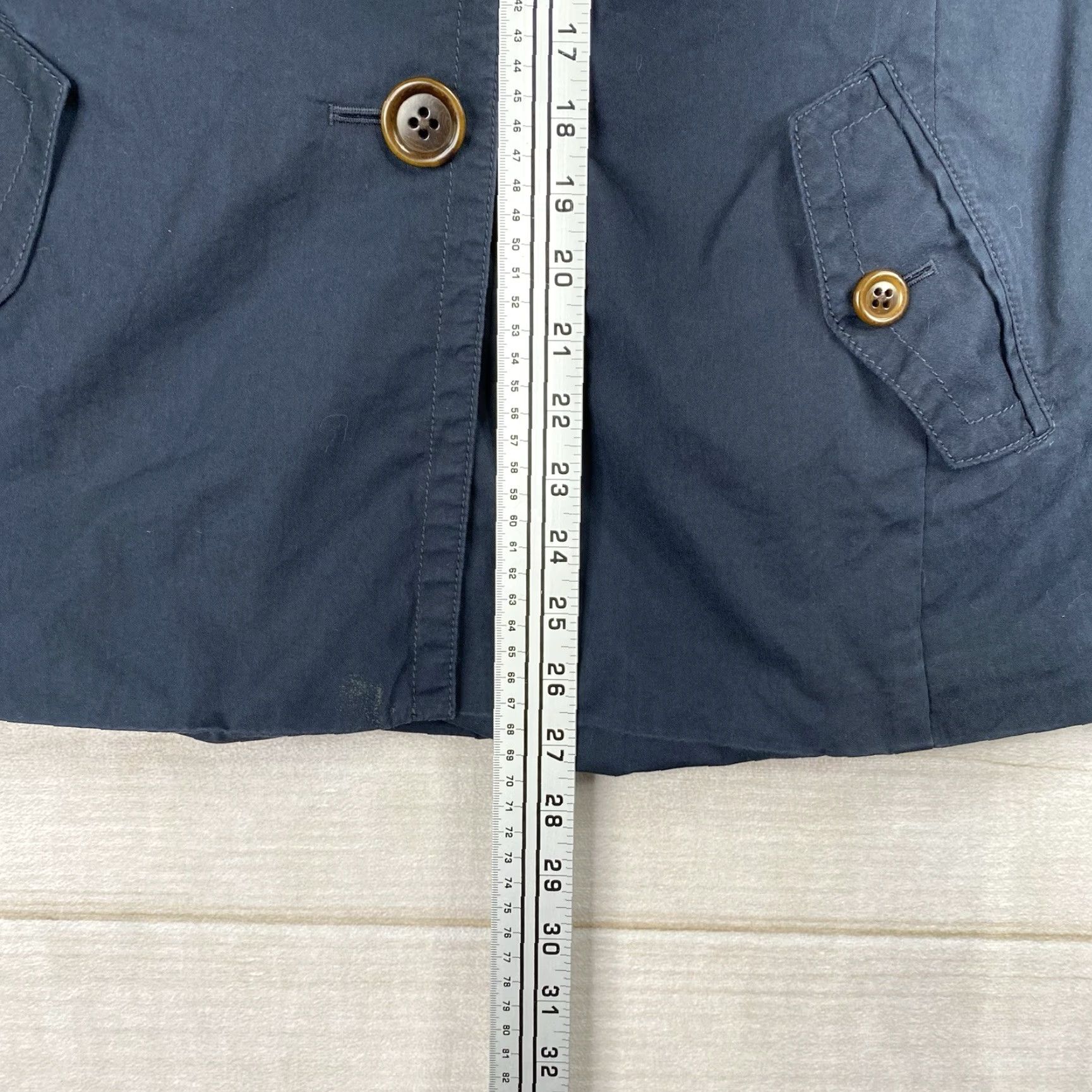 J.Crew J. CREW Jacket Womens 8 Navy Blue Button Up Pockets Buckle Sleeve Cotton Nylon | Vintage? No Size M / US 6-8 / IT 42-44 - 5 Thumbnail