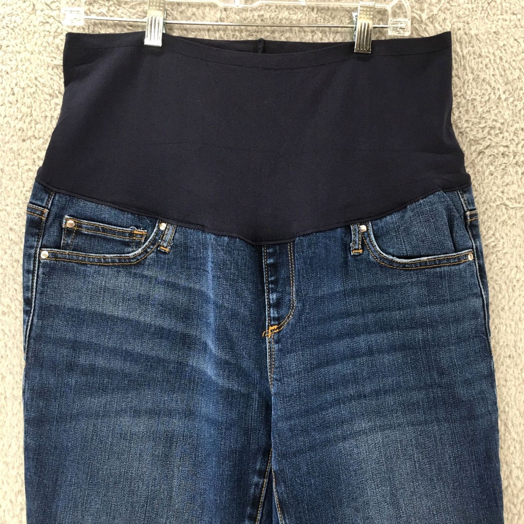 Gap Gap Maternity Jeans Womens 32 Blue Denim Mid Rise Over Bump Band Stretchable Jeans Size 24" / US 00 / IT 34 - 2 Thumbnail