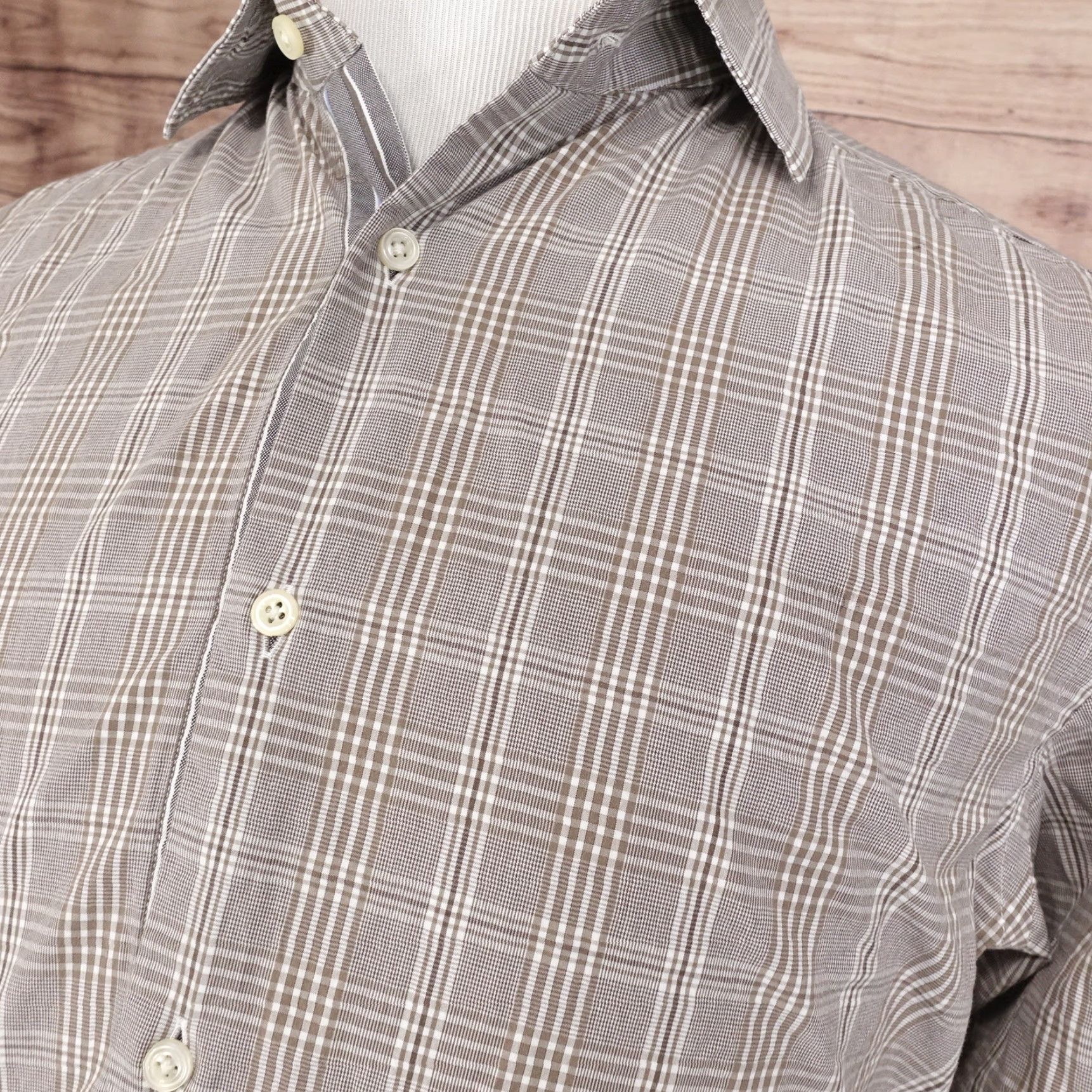 Banana Republic Vintage Banana Republic Men's Slim Fit Brown Check Button-Down Shirt M Size US M / EU 48-50 / 2 - 2 Thumbnail