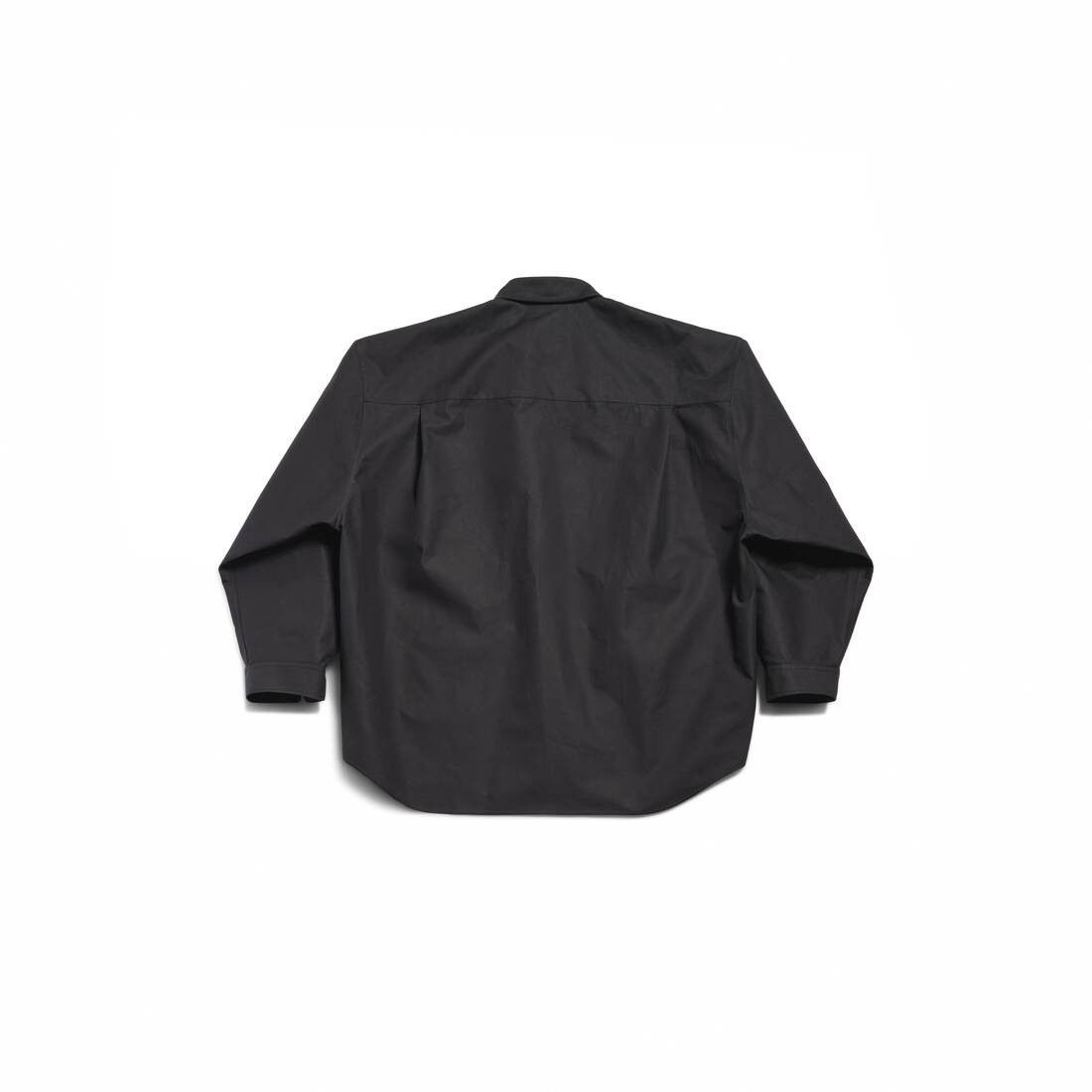 Balenciaga o1s1wg110126 Outerwear Shirt Large Fit in Black Size S / US 4 / IT 40 - 6 Thumbnail