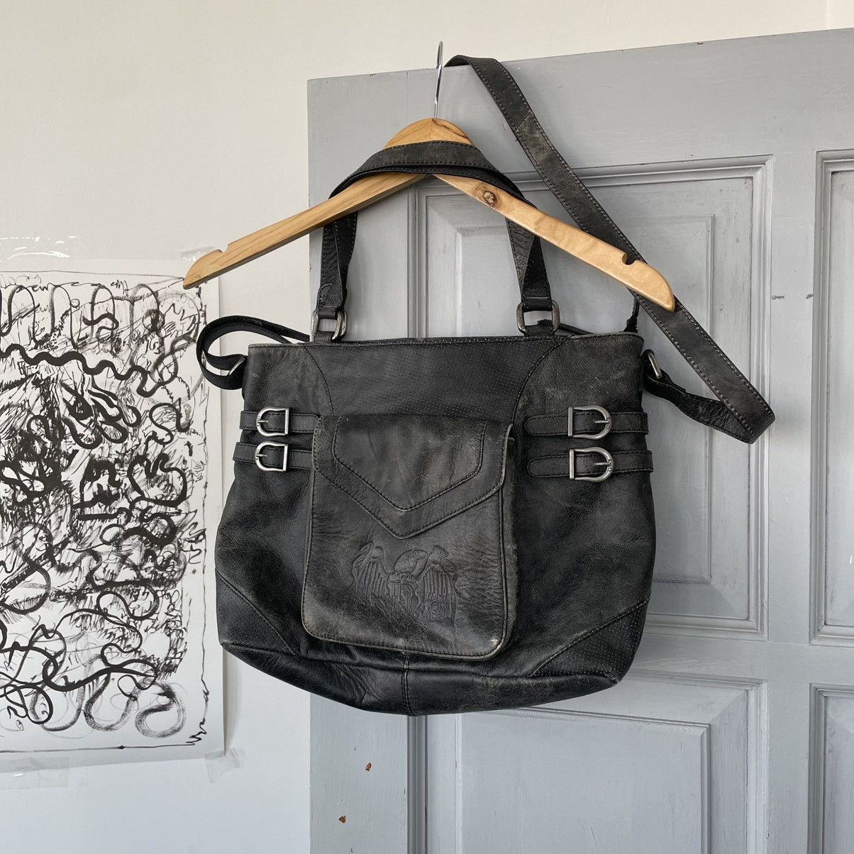 Harley Davidson × Vintage Vintage Avantgarde Harley Davidson Distressed Shoulder bag Size ONE SIZE - 1 Thumbnail