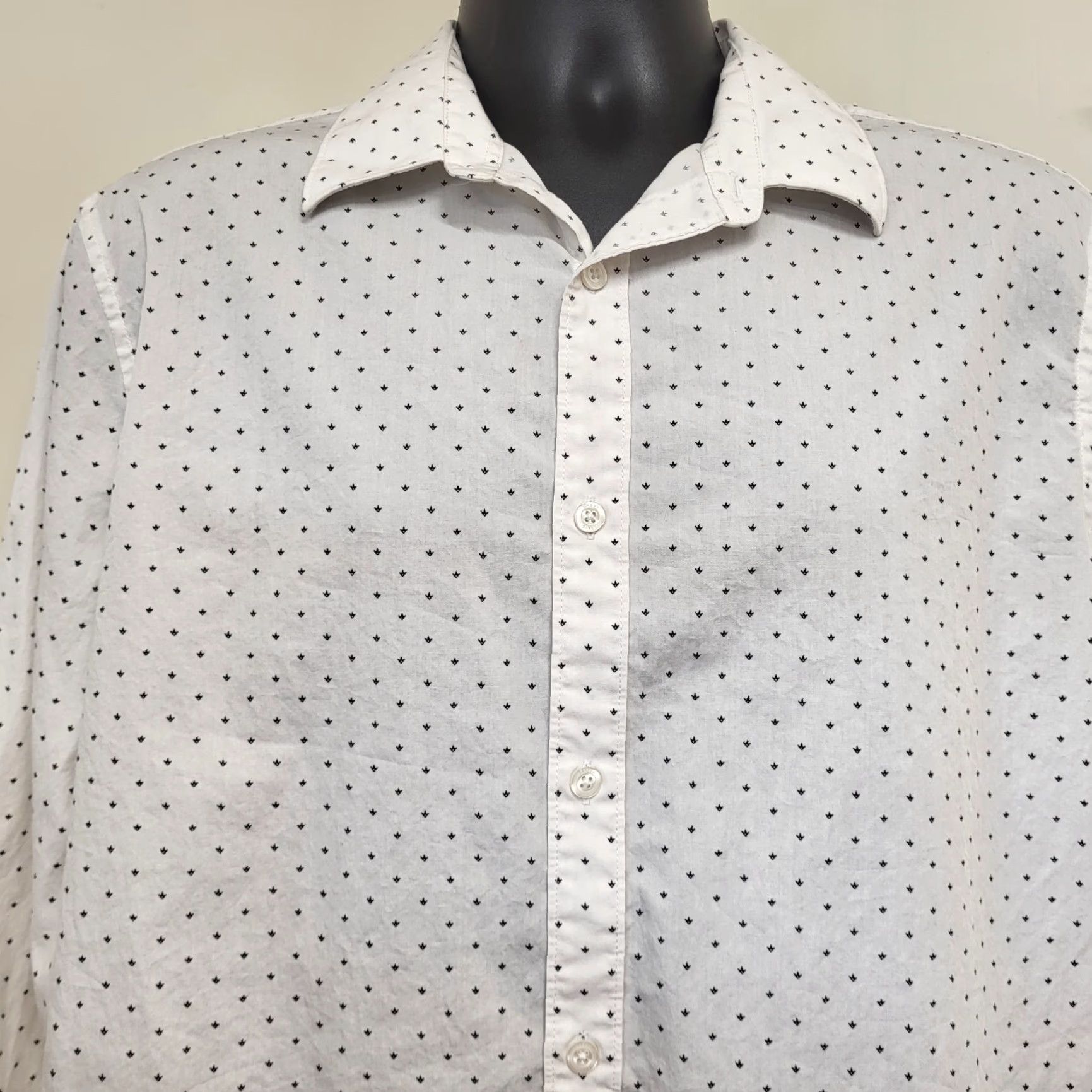 Perry Ellis Perry Ellis Shirt Mens XL White Dainty Arrow Print Long Sleeve Button Up College Shirt Size US XL / EU 56 / 4 - 4 Thumbnail