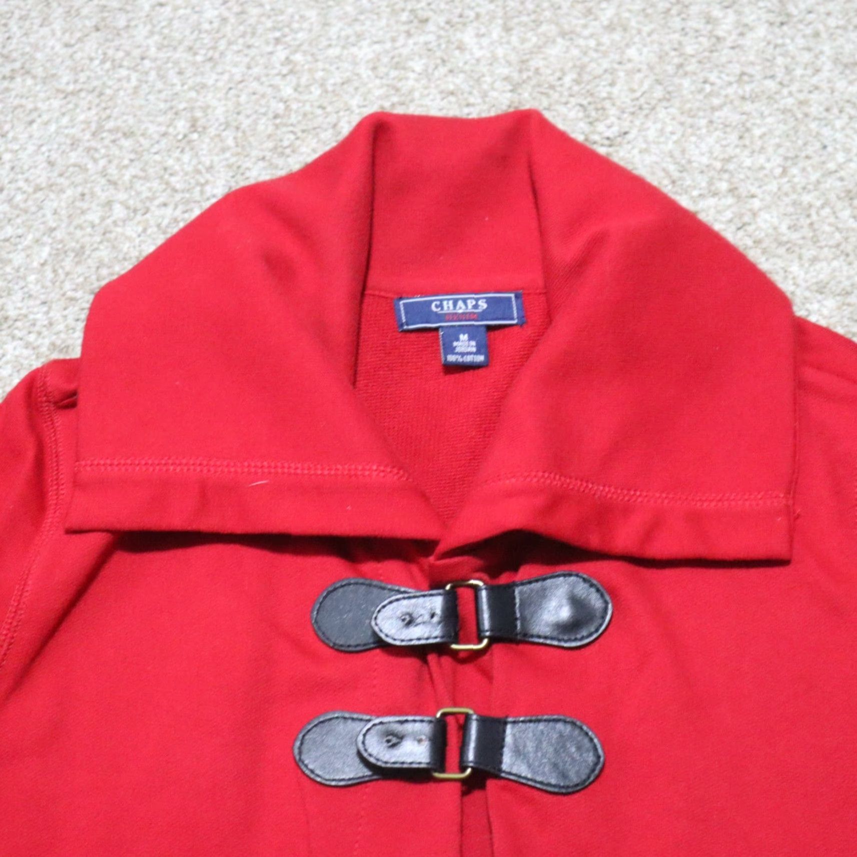 Chaps Chaps Denim Jacket Womens Medium Red Buckle Pockets 2 2 Pocket Cotton Denim Jacket Chaps Size M / US 6-8 / IT 42-44 - 2 Thumbnail