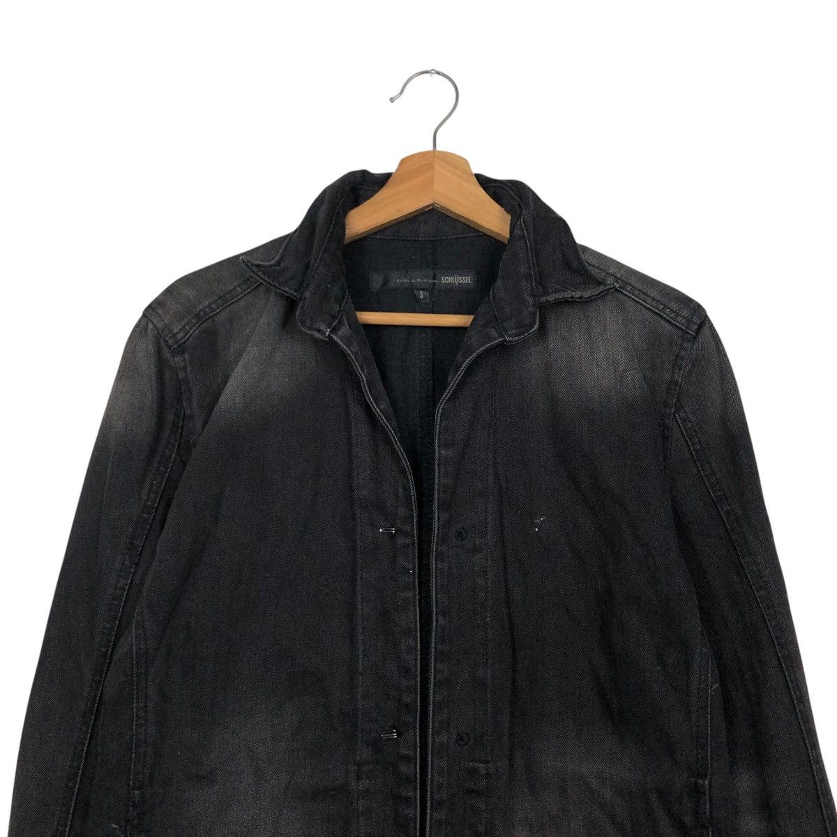 Japanese Brand 📌Schlussel Biker Denim Jacket Iconic Black Issey Miyake Size US M / EU 48-50 / 2 - 4 Thumbnail