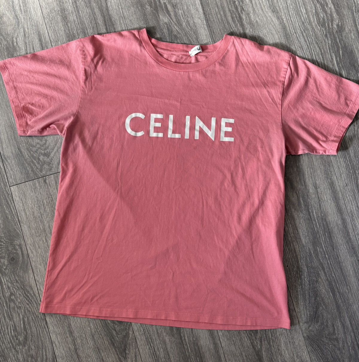 Celine Celine pink logo tshirt Size US M / EU 48-50 / 2 - 1 Thumbnail