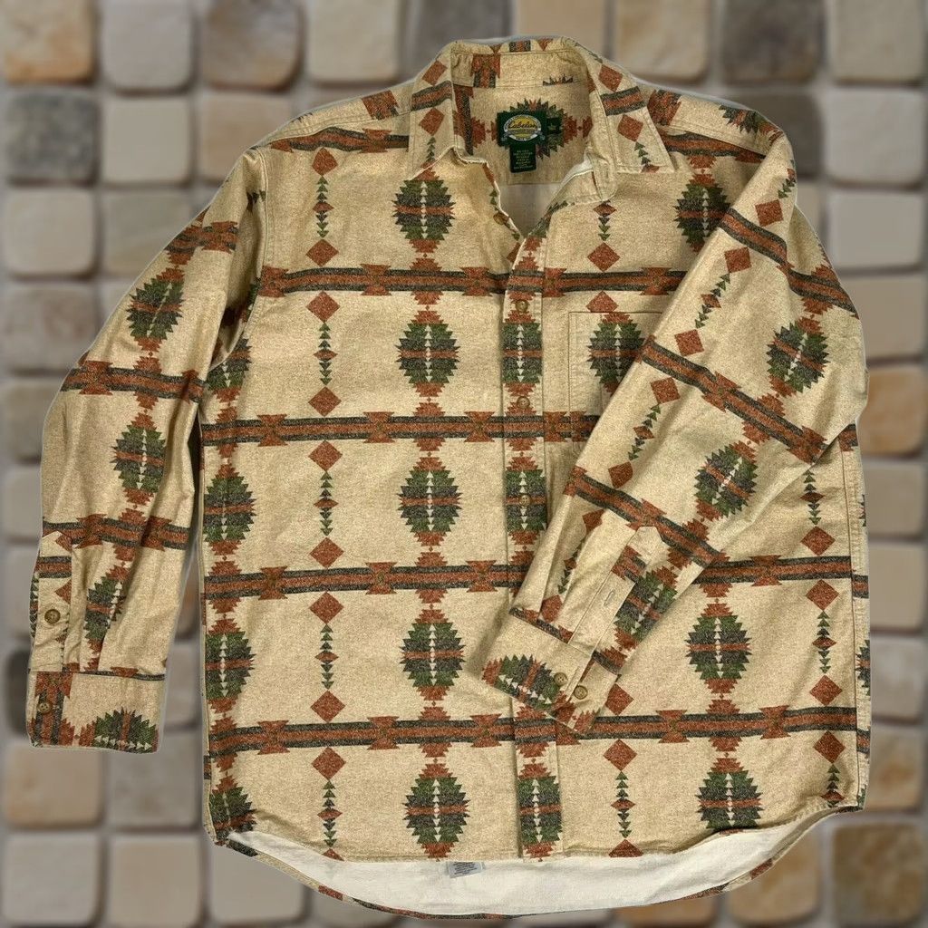 Vintage VINTAGE Cabela's Men's Southwest Pattern Shirt Button-Up Flannel Sz L Size US L / EU 52-54 / 3 - 1 Thumbnail