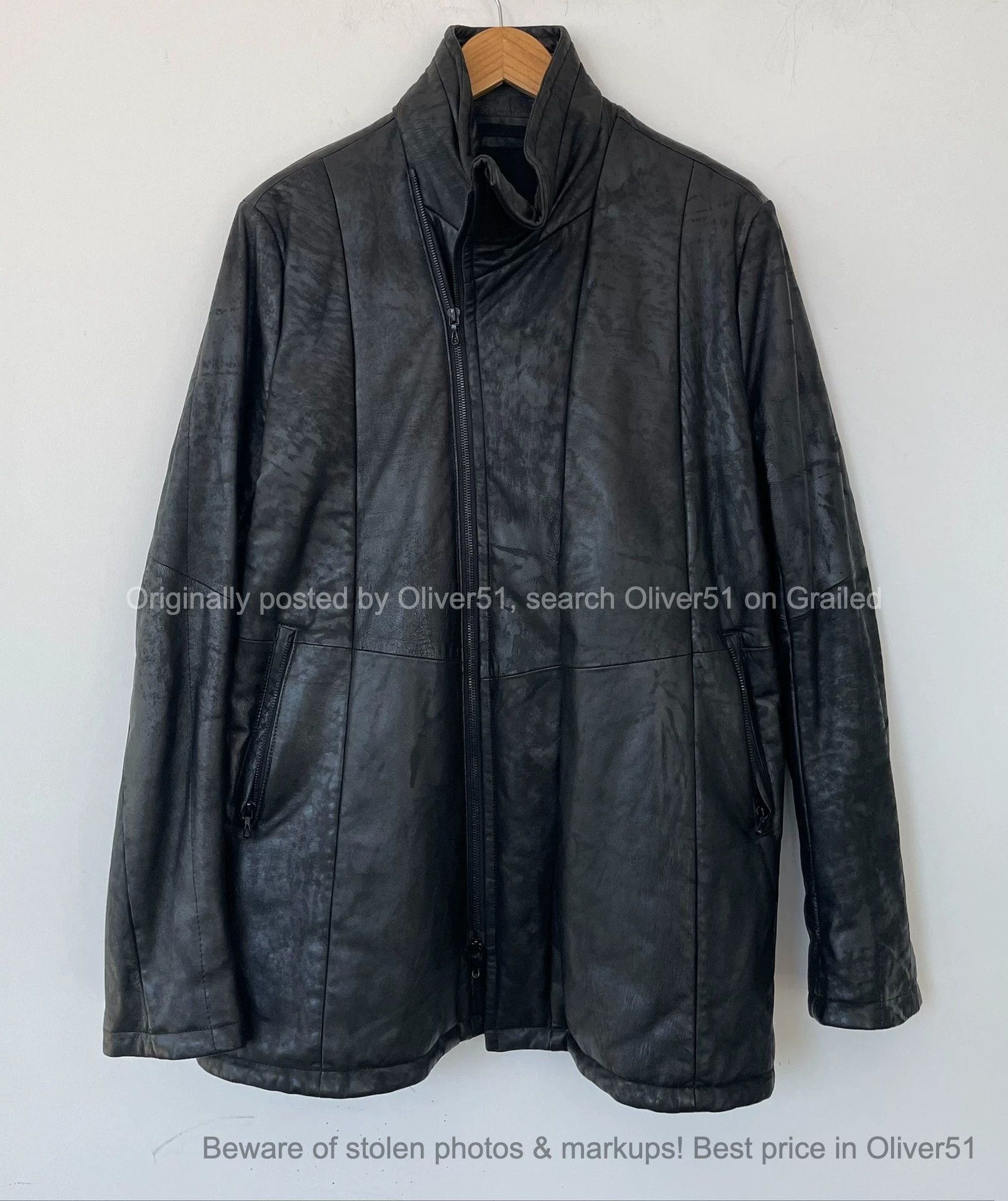 Julius goth;ik Symmetric Cowl/High Neck Leather Jacket | Grailed