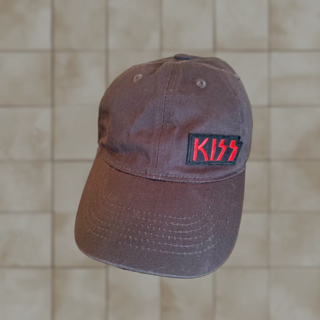 Logo 7 KISS Music Band Logo Patch Adjustable Baseball Cap Grey Hat Mens Carded One Size Black Color Accent Size ONE SIZE - 1 Thumbnail