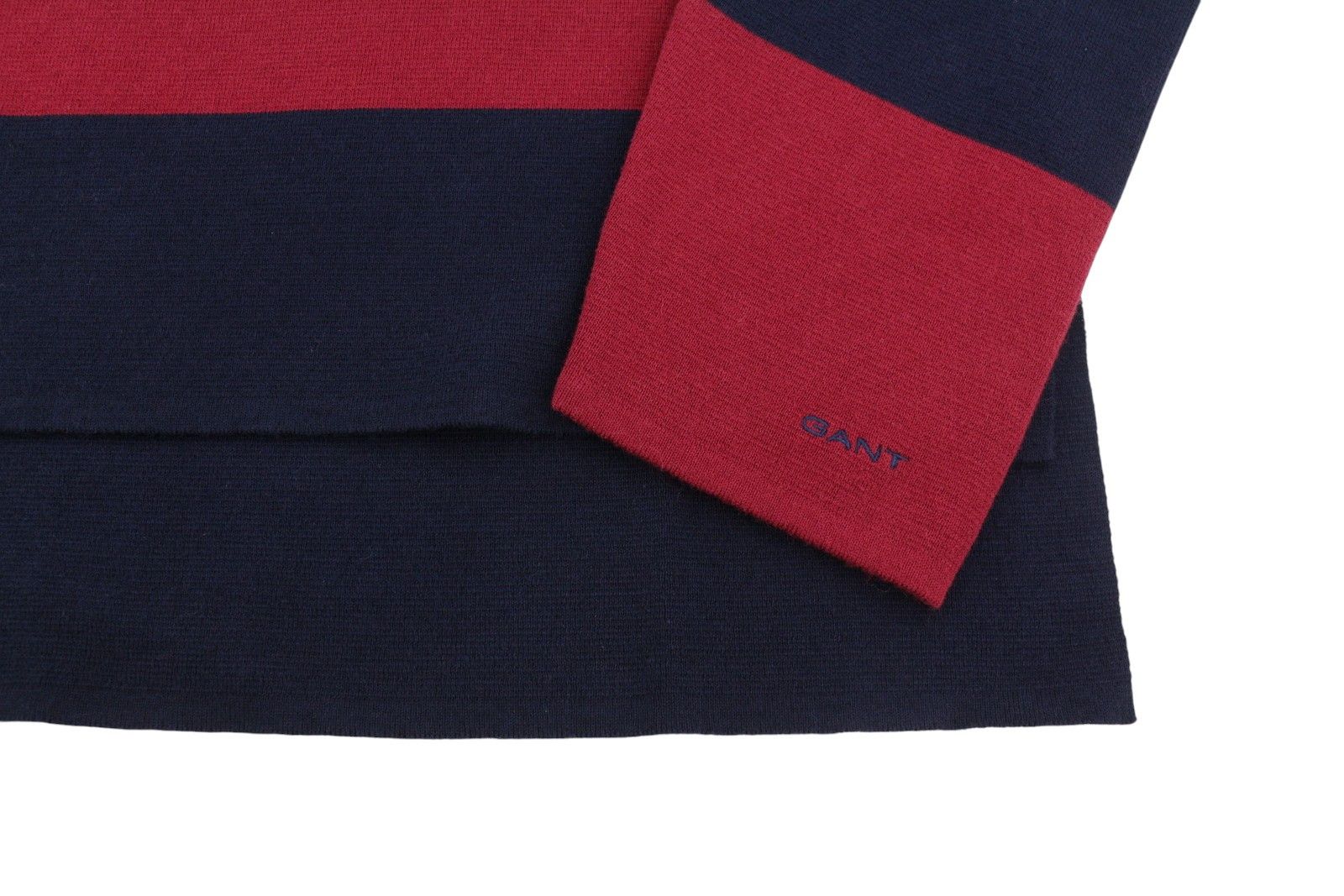 Gant XS Red Wool Blend Knit Striped V-Neck Oversized 88062 Size XS / US 0-2 / IT 36-38 - 5 Thumbnail