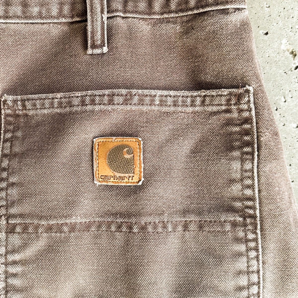 Carhartt Vintage THRASHED Carpenter Shorts 🍫 Size US 32 / EU 48 - 4 Thumbnail