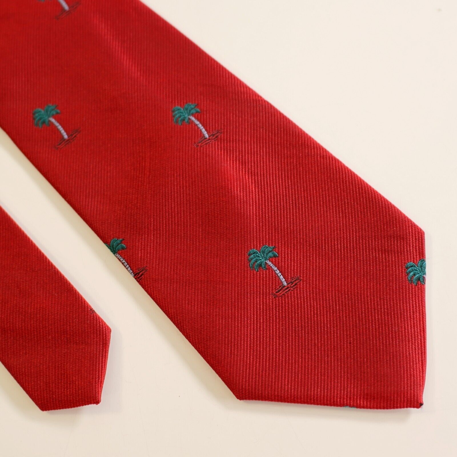 Huntington Huntington Red Woven Palm Tree Silk Tie Size ONE SIZE - 1 Thumbnail