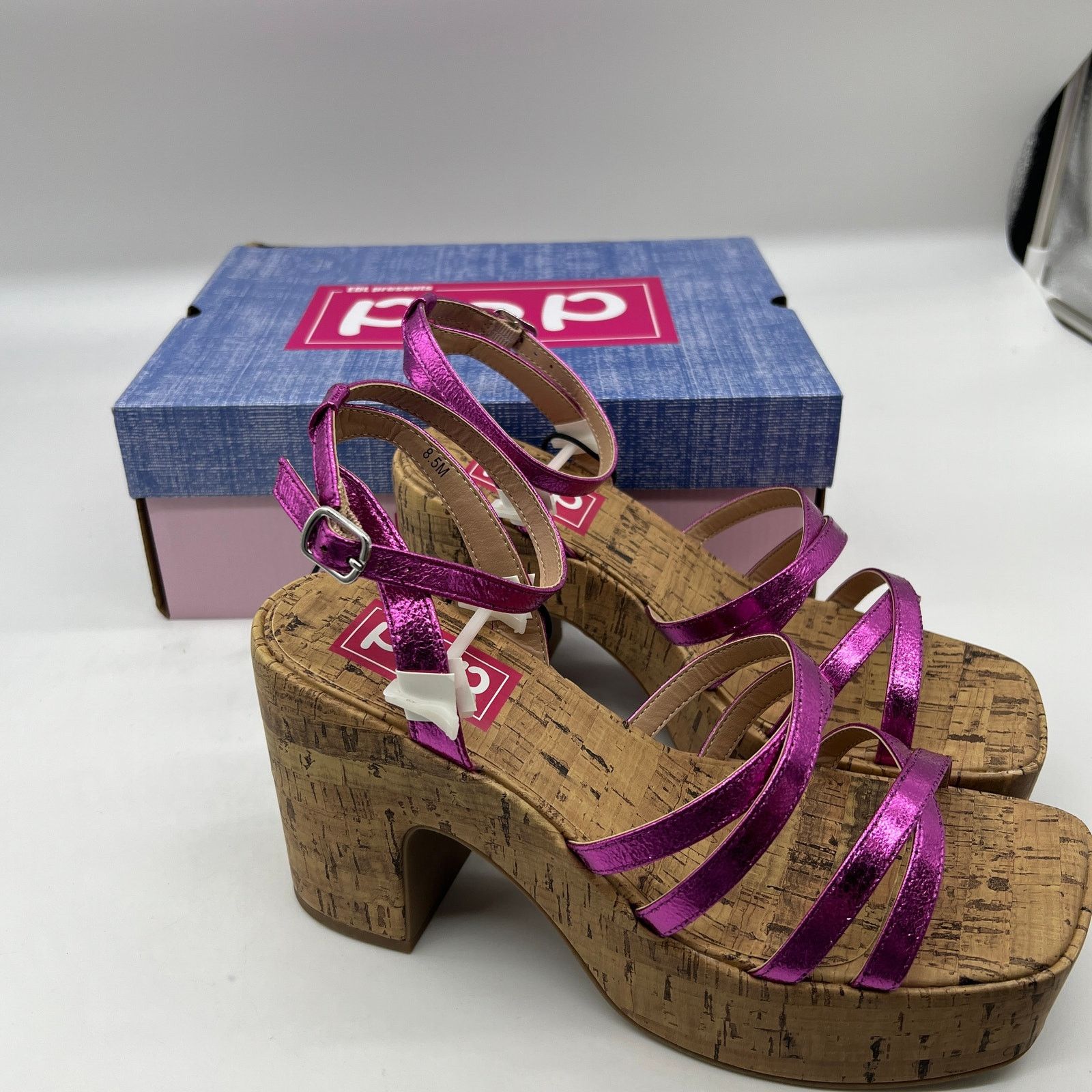 Other Pop Womens Kallie Heeled Sandals Pink Fuschia Multicolor Size US 8.5 / IT 38.5 - 7 Thumbnail