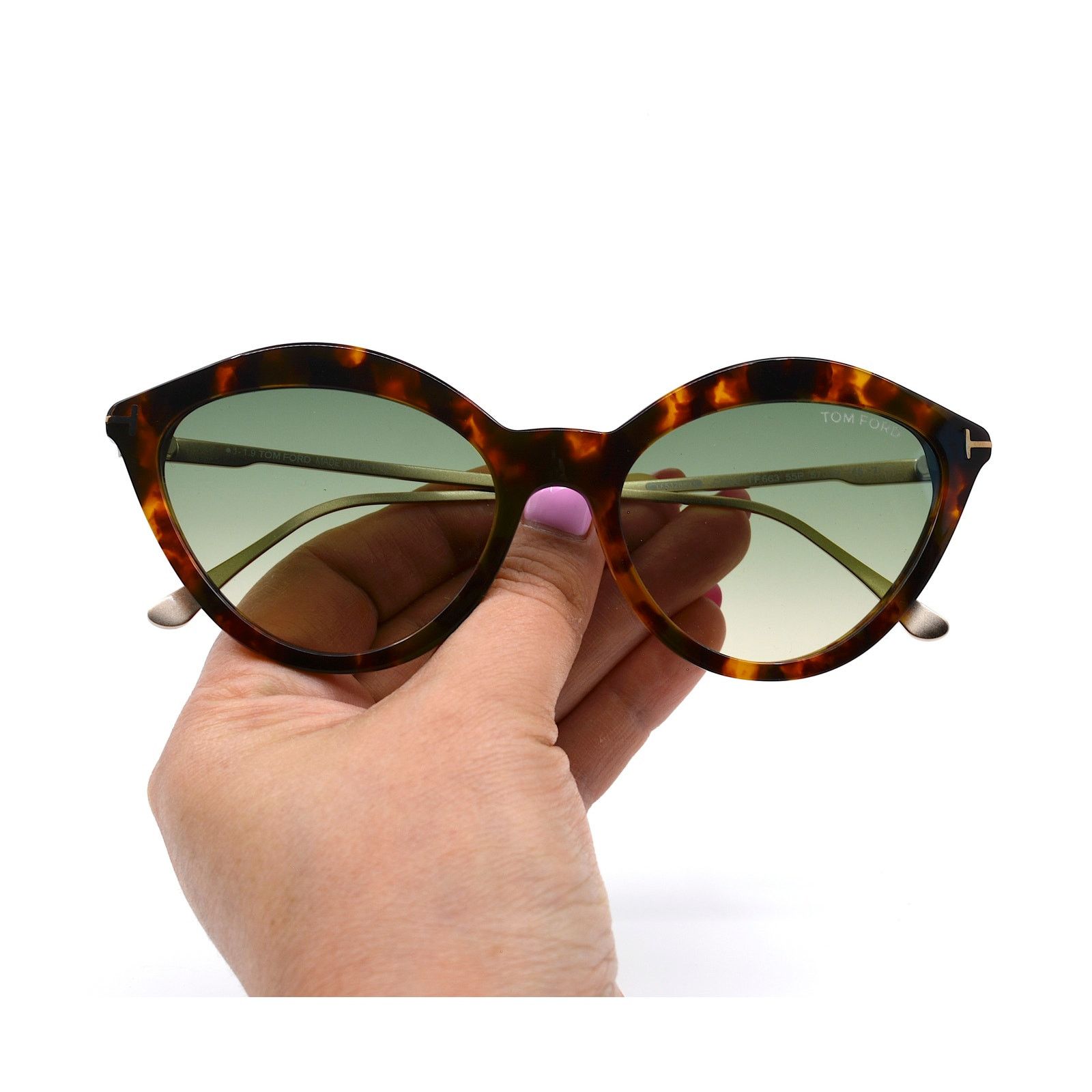 Tom Ford TOM FORD CHLOE TF663/S 55P HAVANA GREEN GRADIENT SUNGLASSES Size ONE SIZE - 12 Thumbnail