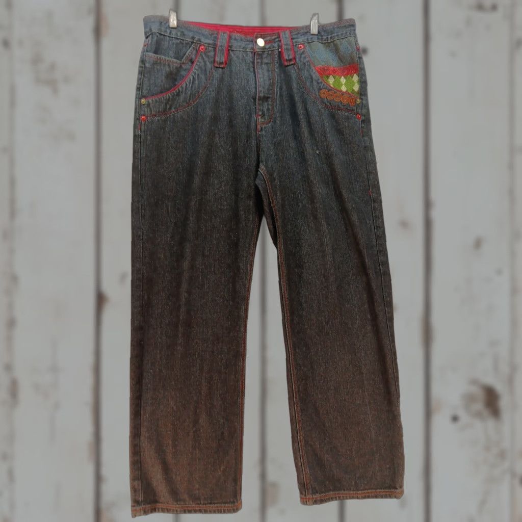 Coogi VINTAGE COOGI Jeans 40×34 Black Denim 5-Pocket Embroidered Wide-Leg High Rise Baggy Grunge 90s Hip Hop Mens Jeans Size US 40 / EU 56 - 1 Thumbnail