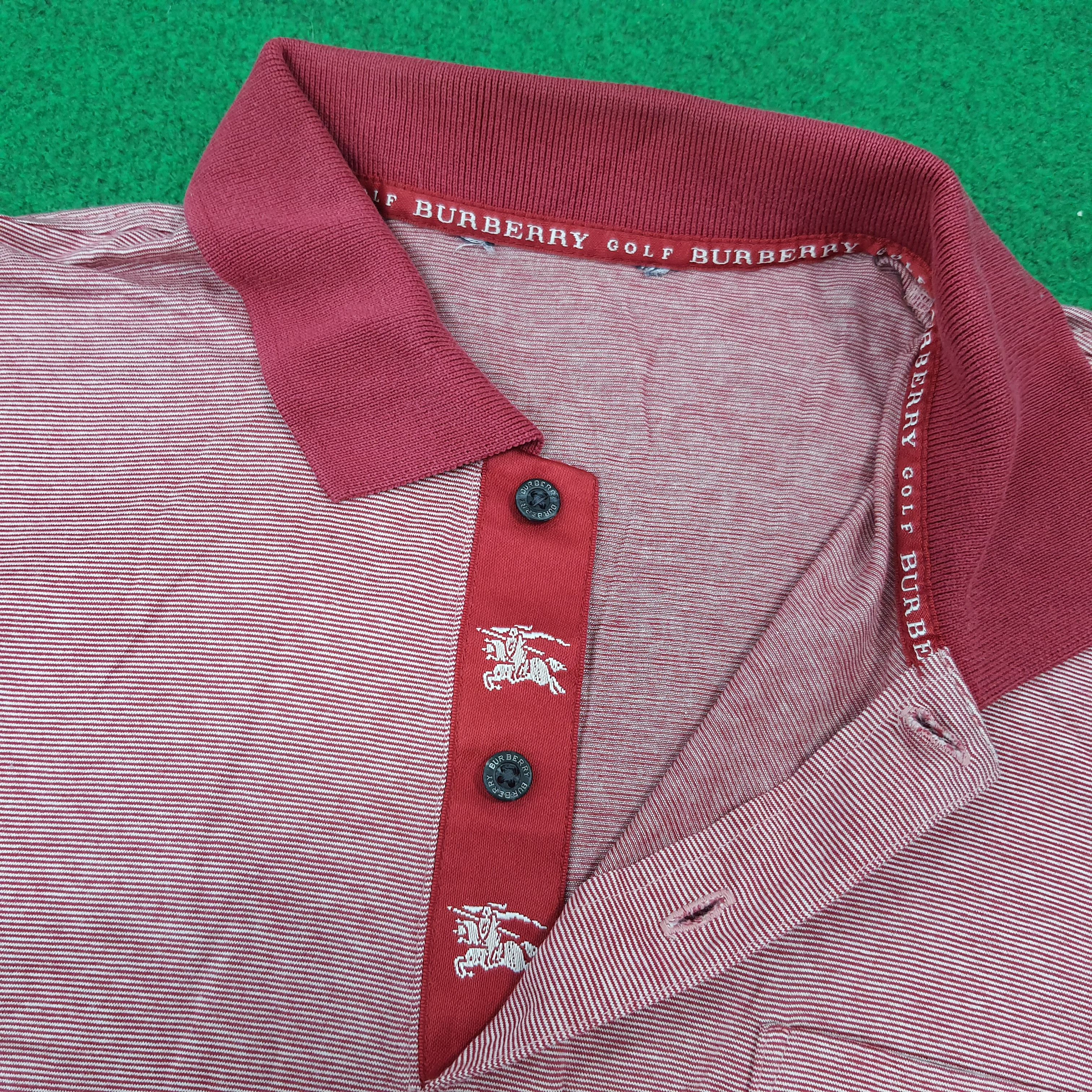 Burberry Vintage Burberry Golf Red Pin Stripe Polo Shirt C276N43 Size US L / EU 52-54 / 3 - 5 Thumbnail