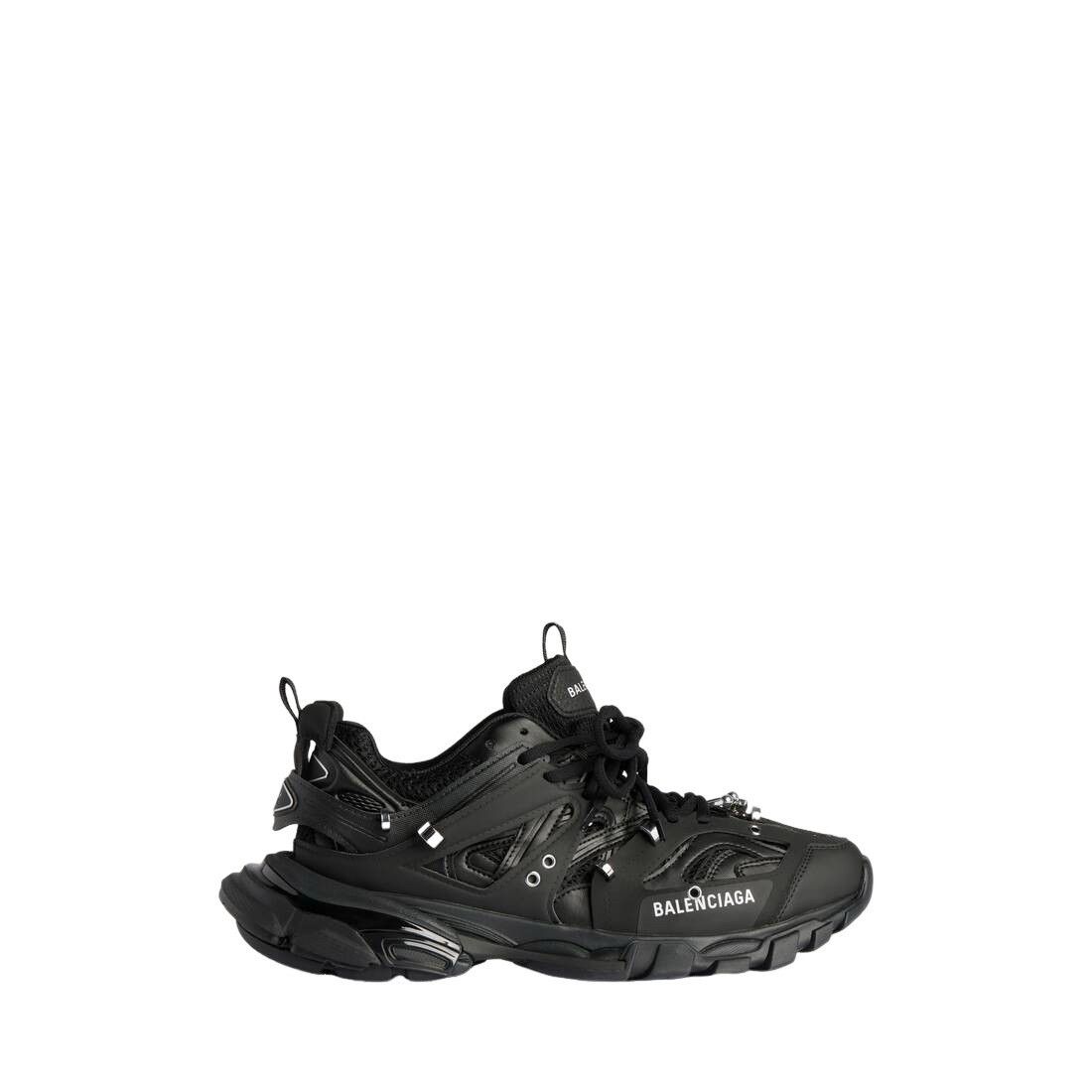 BALENCIAGA Track Piercing $1250 Men's Black Sneakers New & A