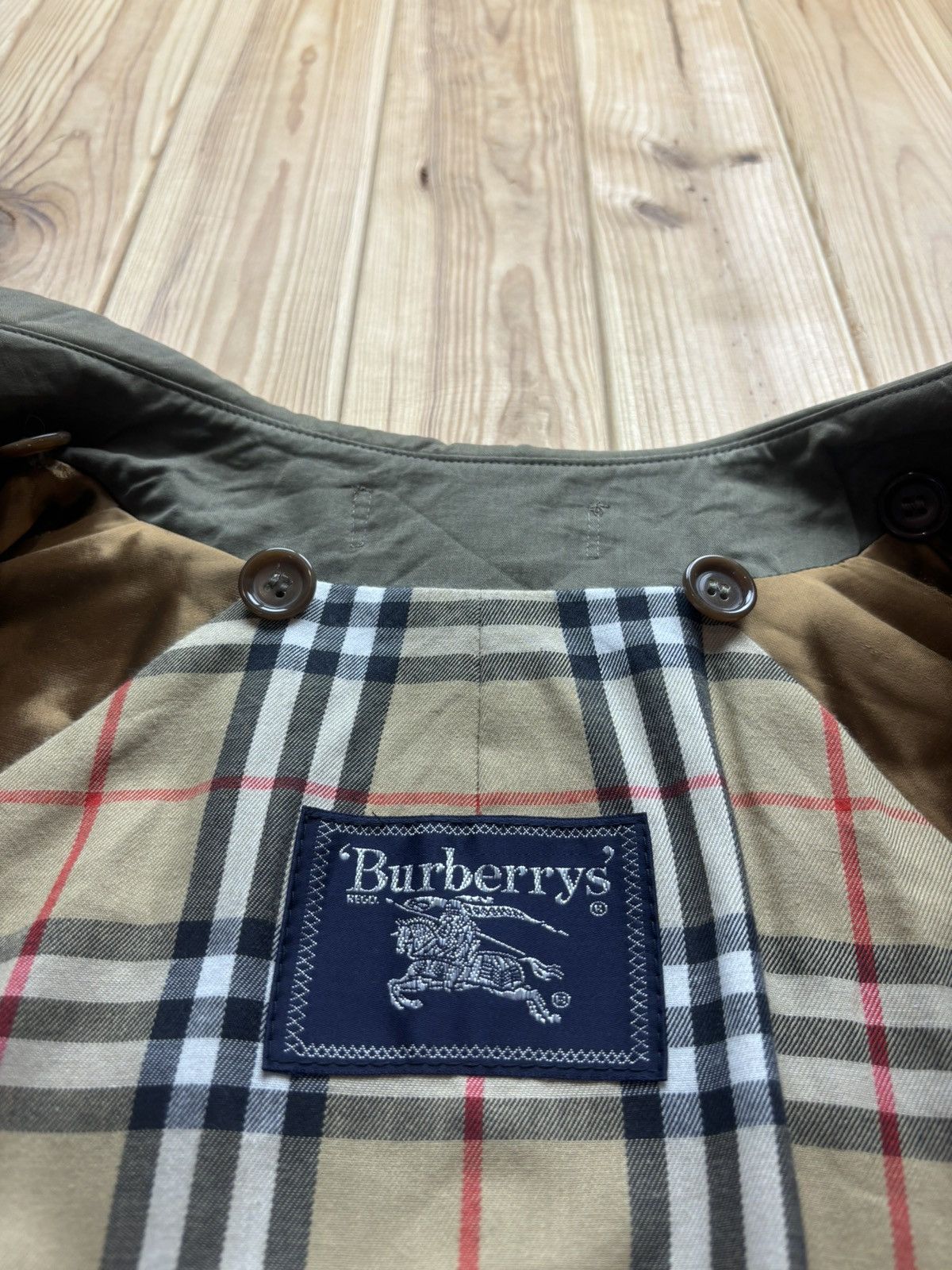 Burberry Burberrys Nova Check Vintage Trench Coat Olive Size US L / EU 52-54 / 3 - 6 Thumbnail