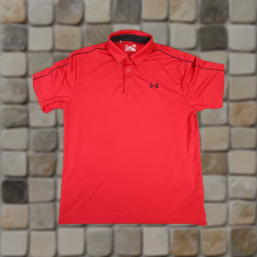 Under Armour Under Armour Polo Shirt Mens Large Red Golf Heat Gear Polo Under Armour HeatGear Shirt Mens Large Red Golf Gear Size US L / EU 52-54 / 3 - 1 Thumbnail