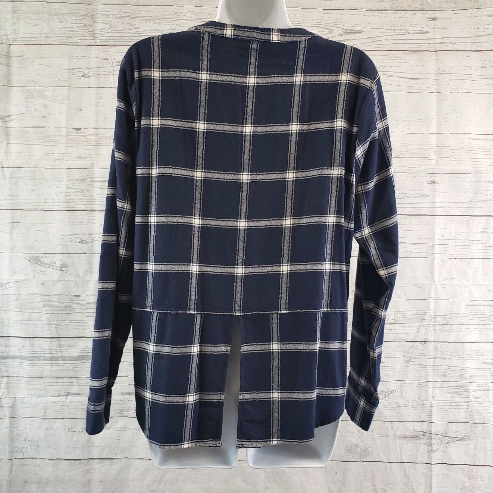 Eddie Bauer Eddie Bauer Womens Popover Top Blouse Long Sleeve Blue Plaid Cotton Small Sized Womens Size S / US 4 / IT 40 - 4 Thumbnail