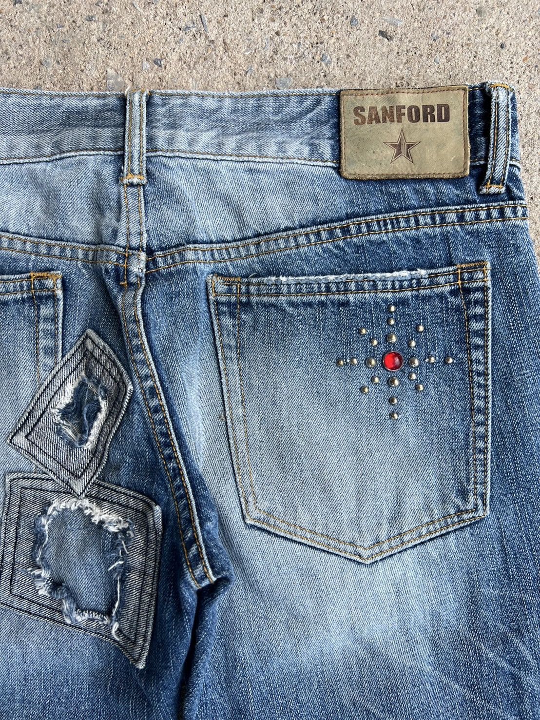 Vintage Vintage Sanford Studded Jeans Distressed Grunge Size US 32 / EU 48 - 8 Thumbnail