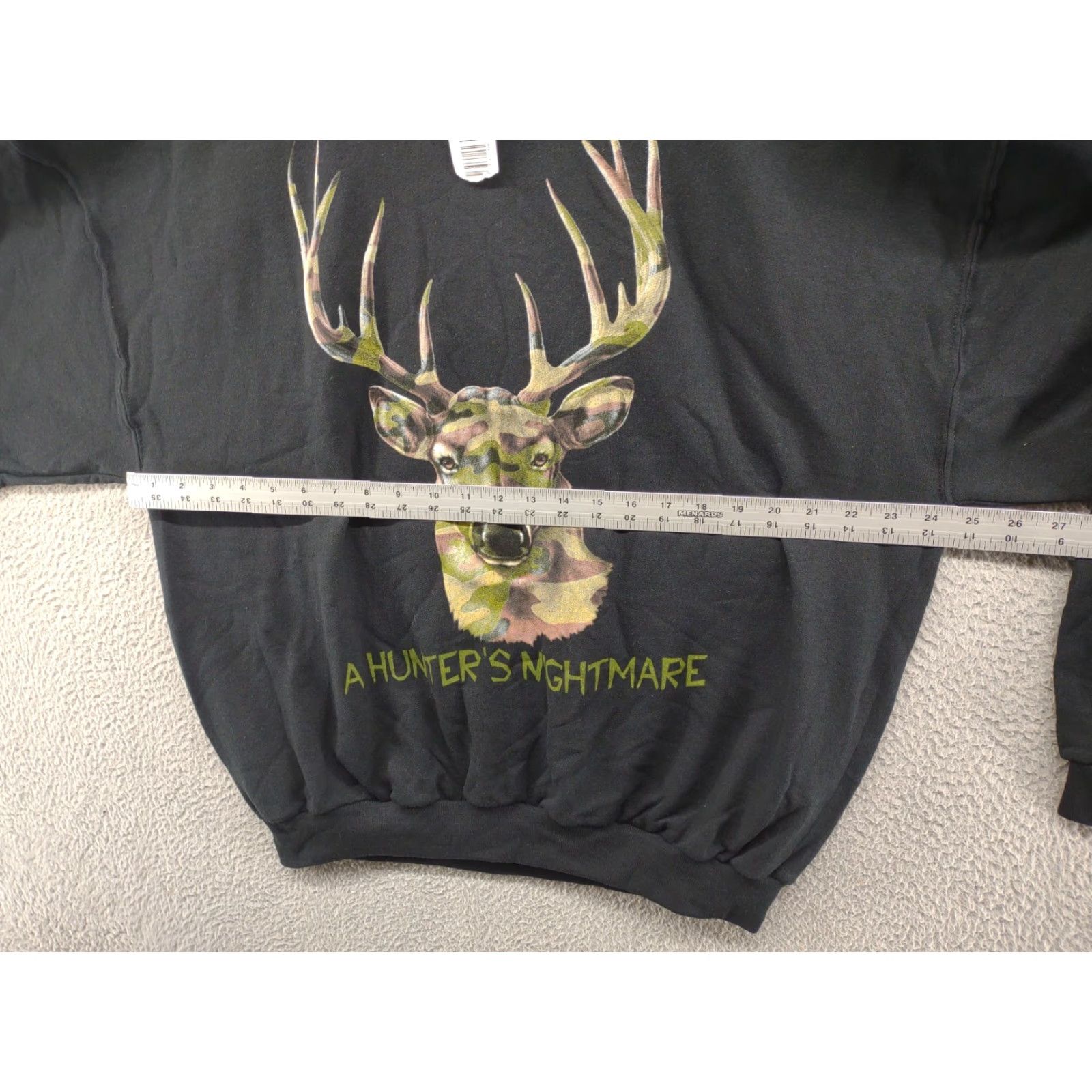 Jerzees HUNTER’S NIGHTMARE American Traditions Camo Sweatshirt Men’s XL Black Deer Hunting Pullover Jerzees Sweatshirt Mens XL Black Camouflage Hunting 90s Size US XL / EU 56 / 4 - 6 Thumbnail