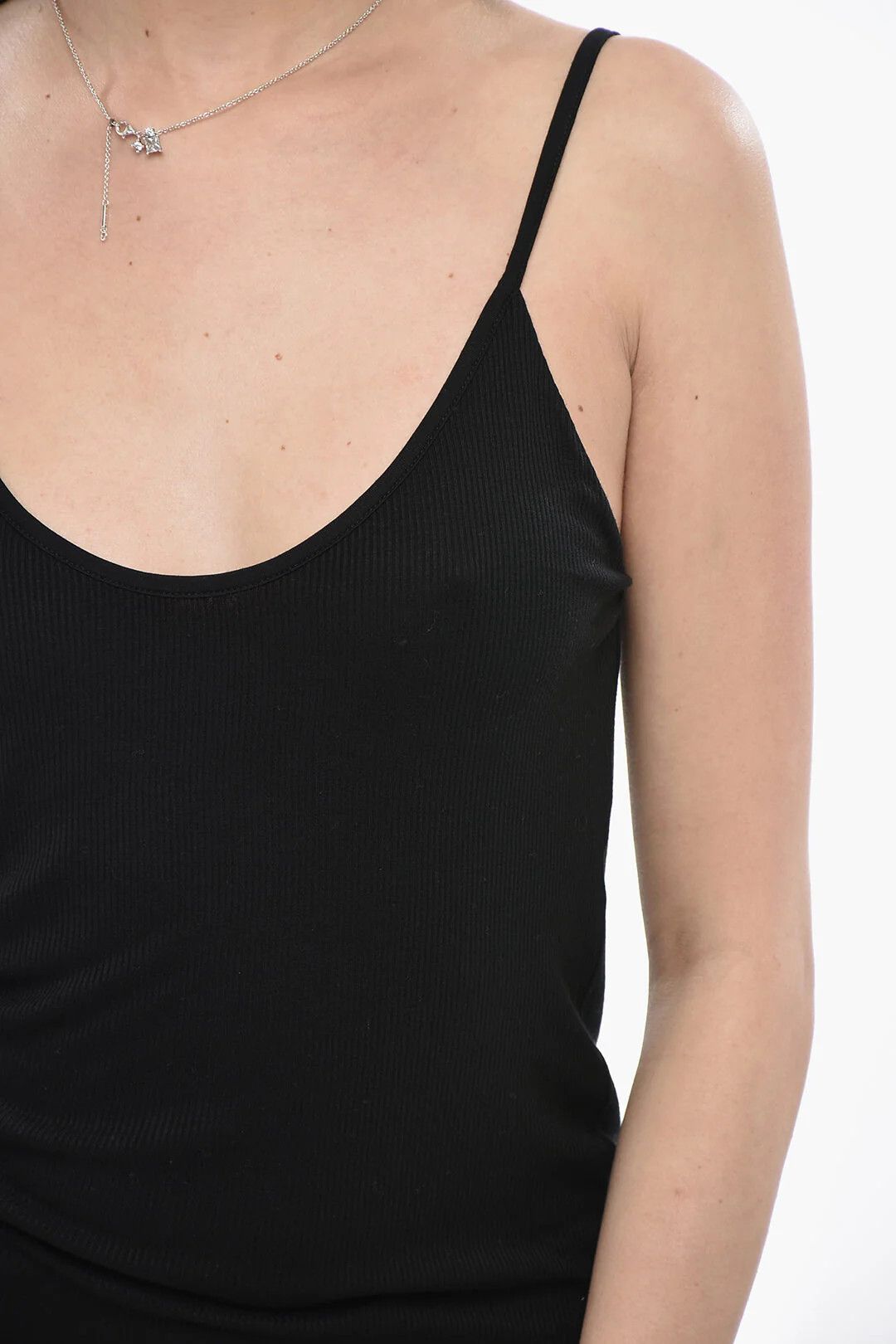 KHAITE og1mm0426 Ribbed Viscose Tank Top in Black Size L / US 10 / IT 46 - 3 Thumbnail