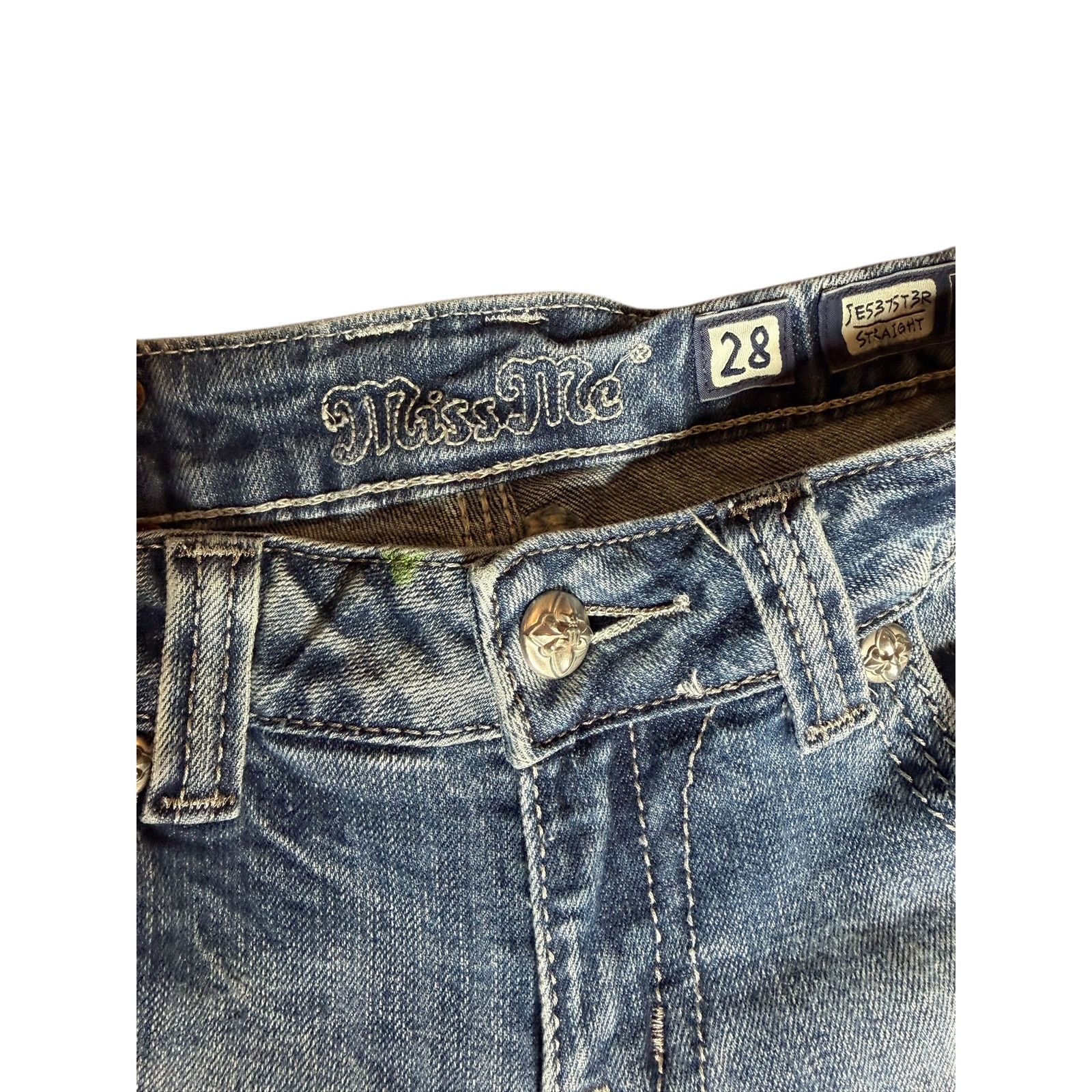 Miss Me × Vintage Vintage Y2k Miss Me Embellished Straight Denim Jeans Size 28 Size 28" / US 6 / IT 42 - 6 Thumbnail