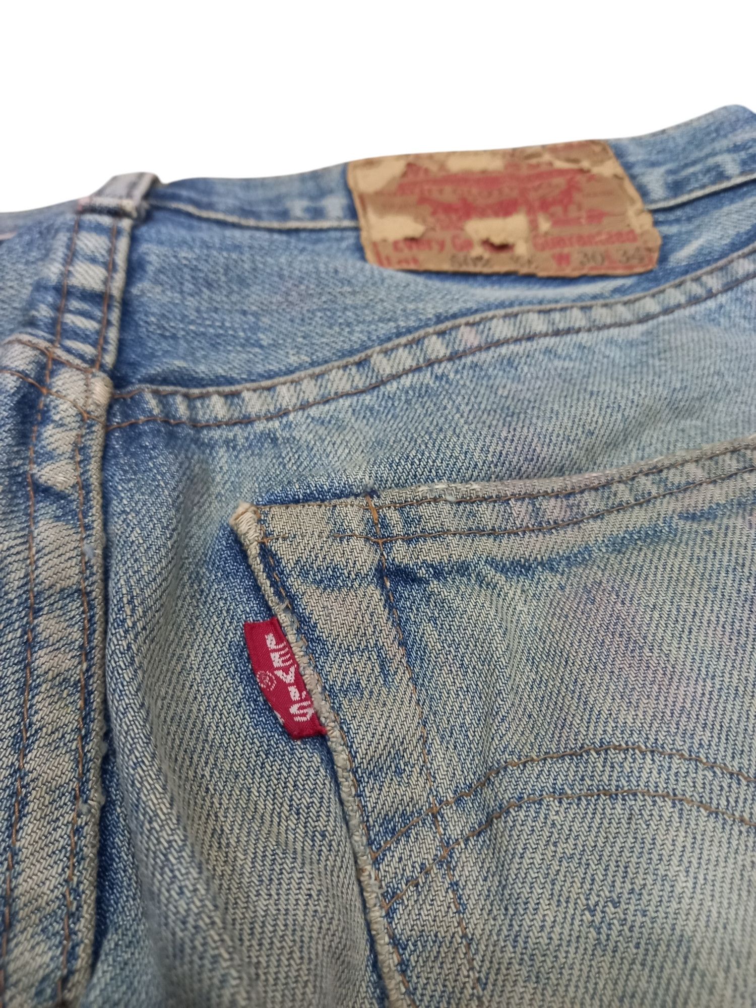 Levi's Vintage 90s 00s Thrashed Levi's 502 BIG E Selvedge Size US 30 / EU 46 - 8 Thumbnail