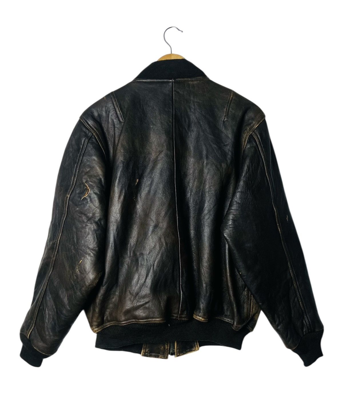 Genuine Leather Vintage Lincoln Sheepskin Leather Bomber Jacket Size US L / EU 52-54 / 3 - 2 Thumbnail